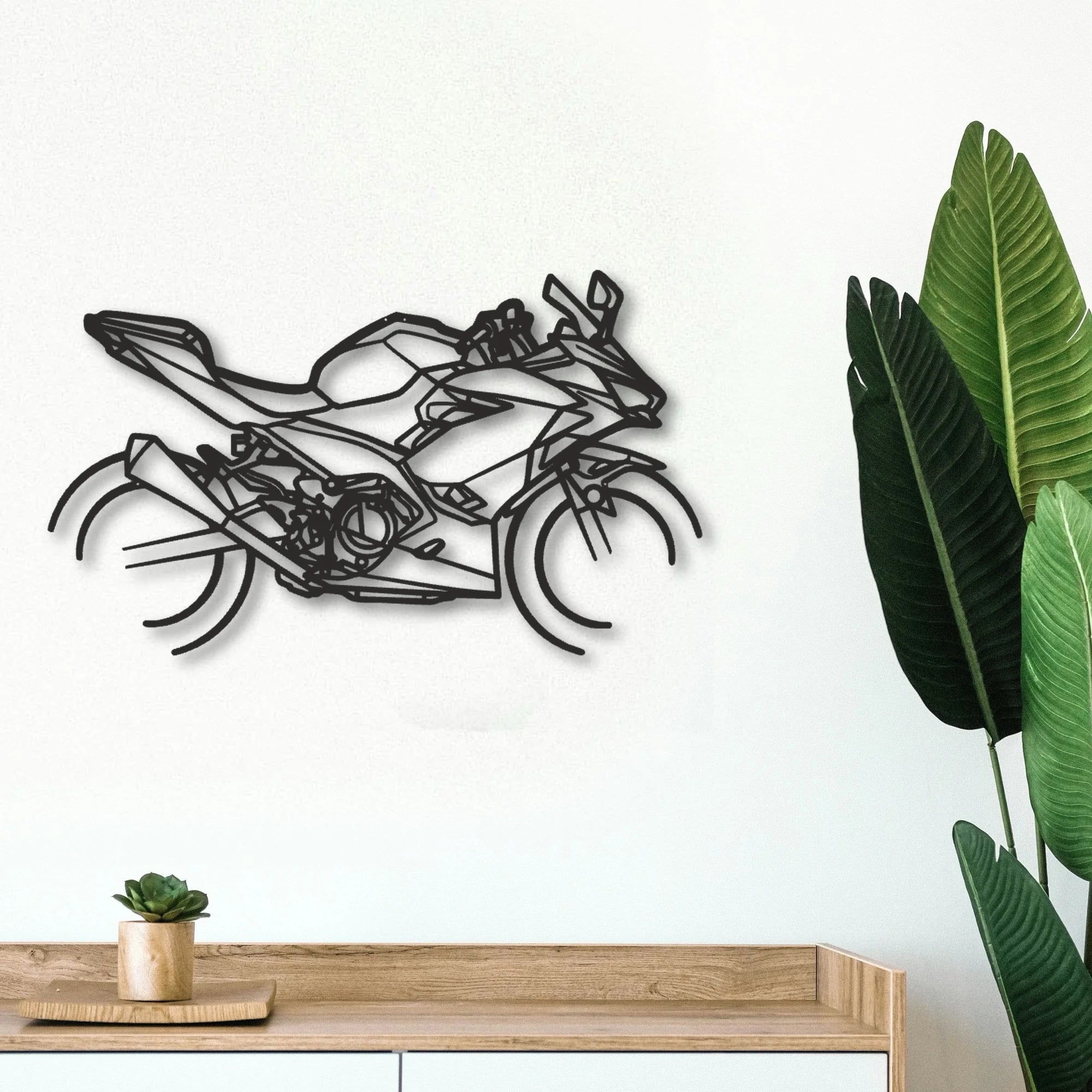 P4 2020 Kawasaki Ninja 400 2020 Kawasaki Ninja 400 Classic Motorcycle Silhouette Metal Wall Art - Tinvibe