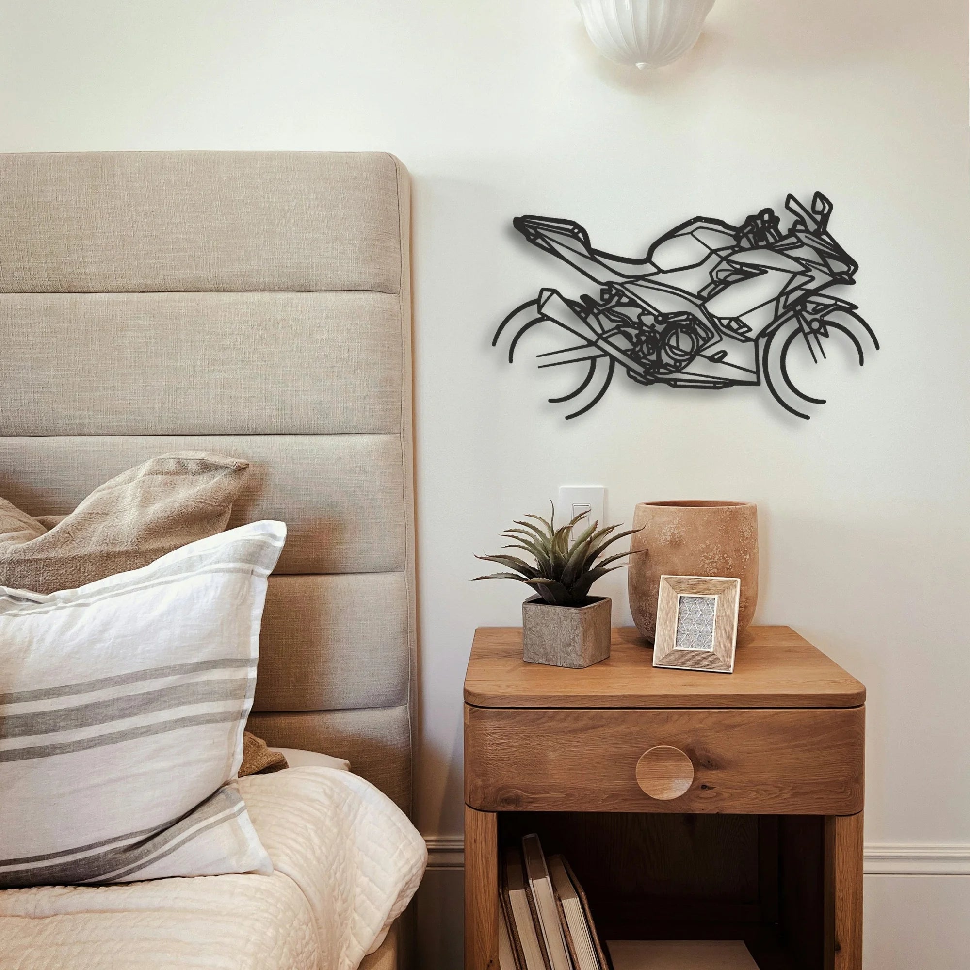 P4 2020 Kawasaki Ninja 400 2020 Kawasaki Ninja 400 Classic Motorcycle Silhouette Metal Wall Art - Tinvibe
