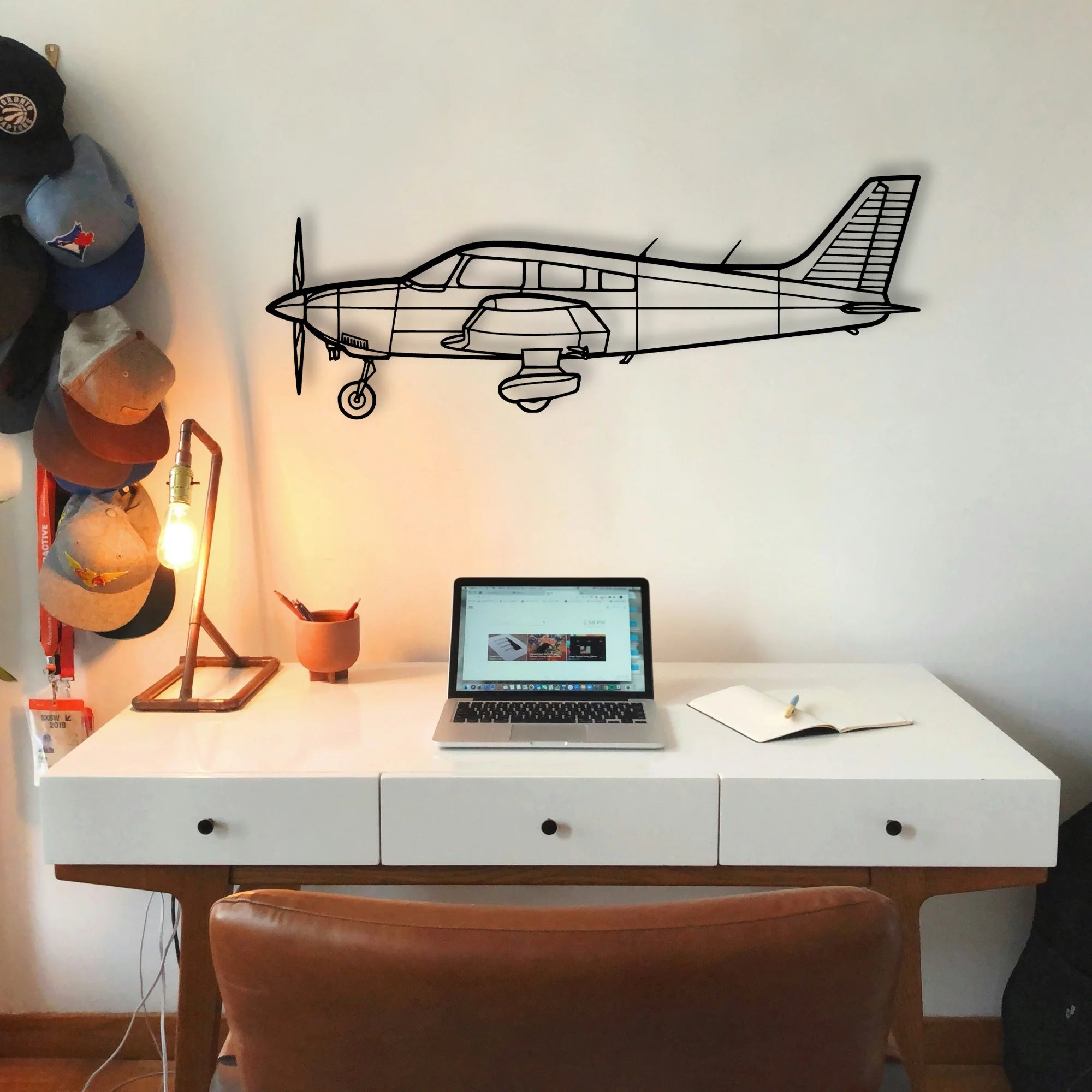 PA 28 181 Archer Classic Aircraft Silhouette Metal Wall Art - Tinvibe