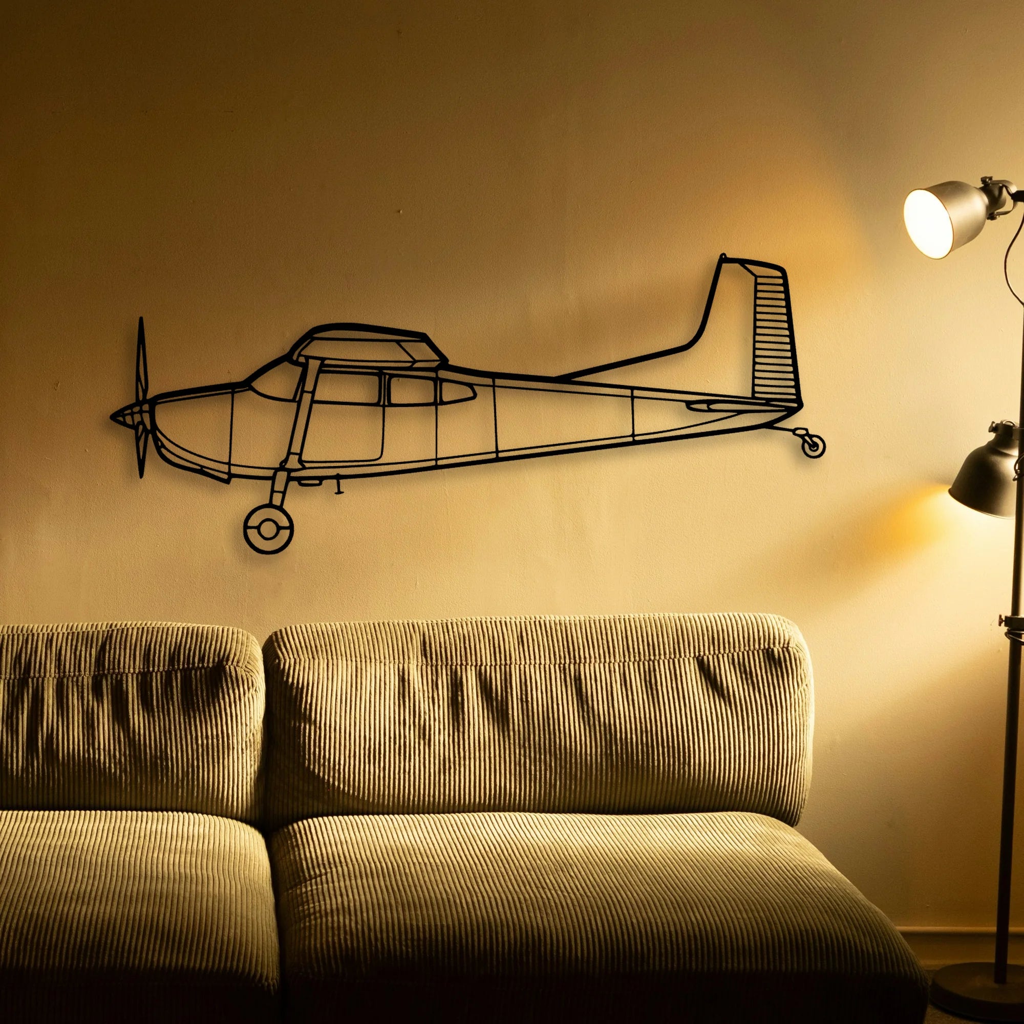 PA 28 Classic Aircraft Silhouette Metal Wall Art - Tinvibe