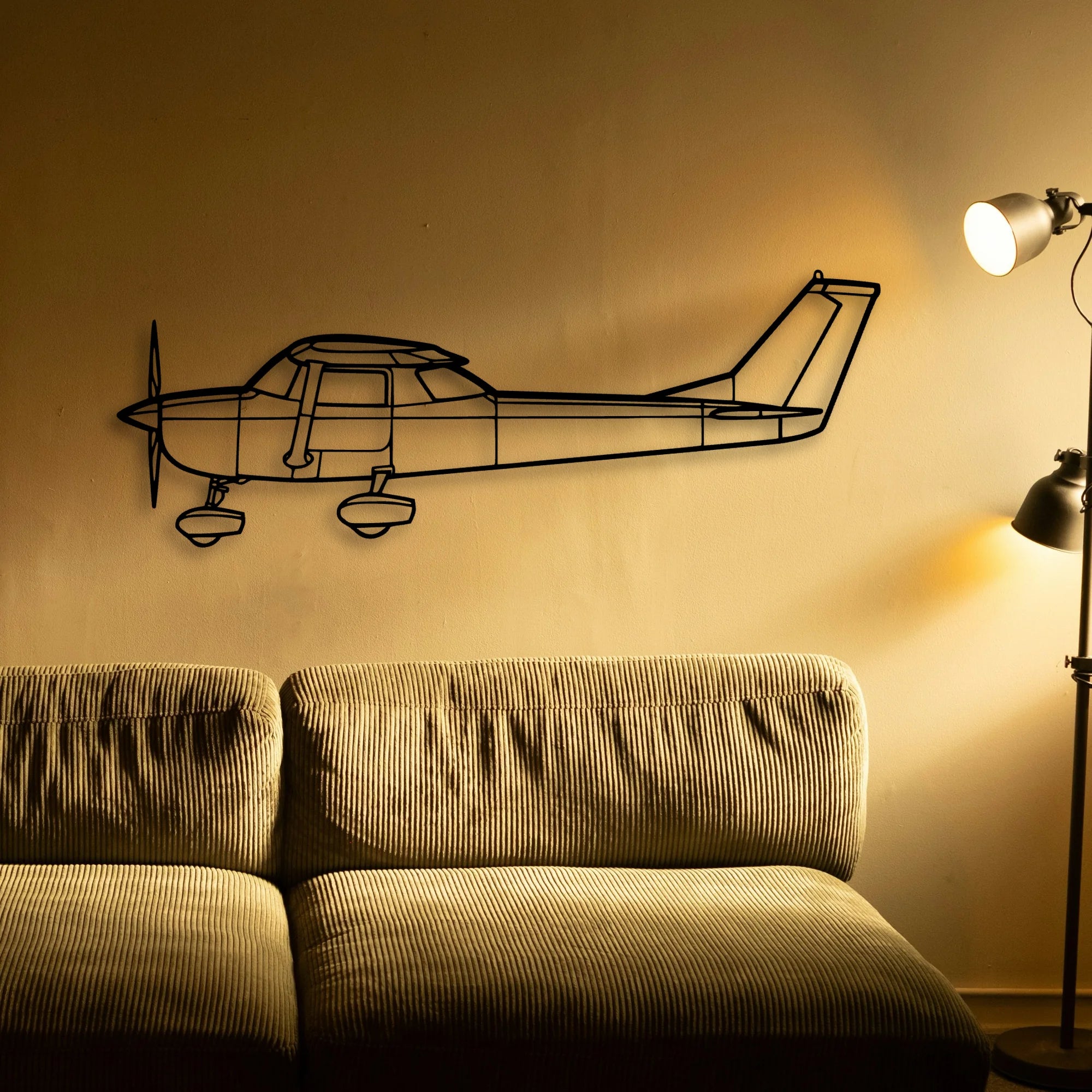 PA 34 200T Seneca Ii Classic Aircraft Silhouette Metal Wall Art - Tinvibe