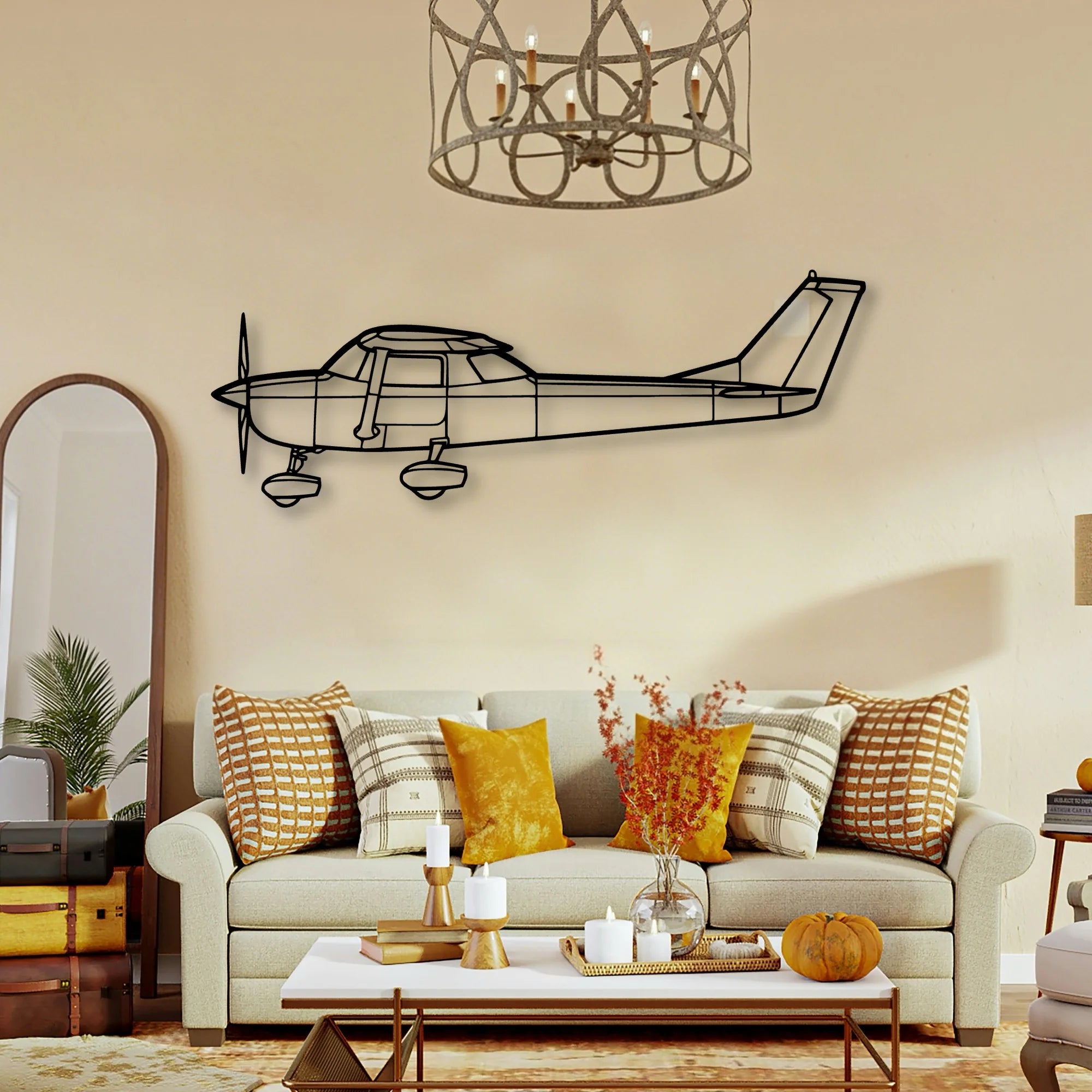 PA 34 200T Seneca Ii Classic Aircraft Silhouette Metal Wall Art - Tinvibe