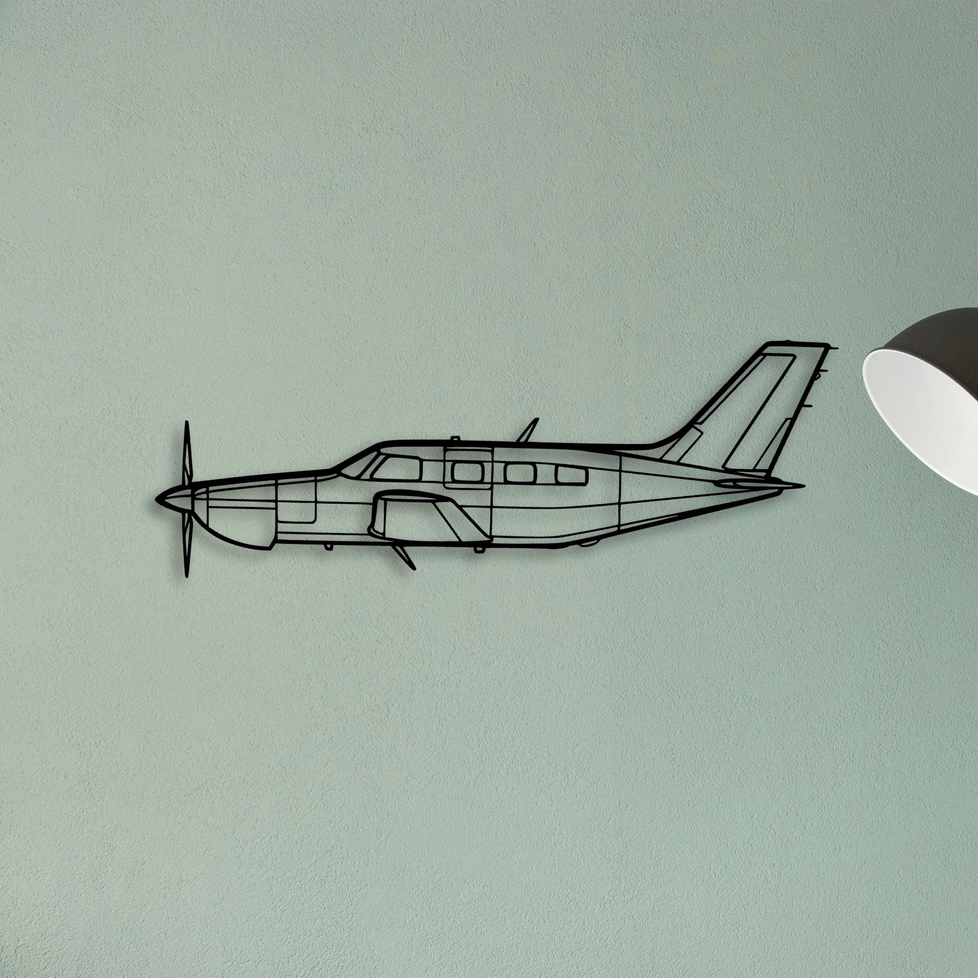 PA 46 350P Malibu Mirage 2 Classic Aircraft Silhouette Metal Wall Art - Tinvibe