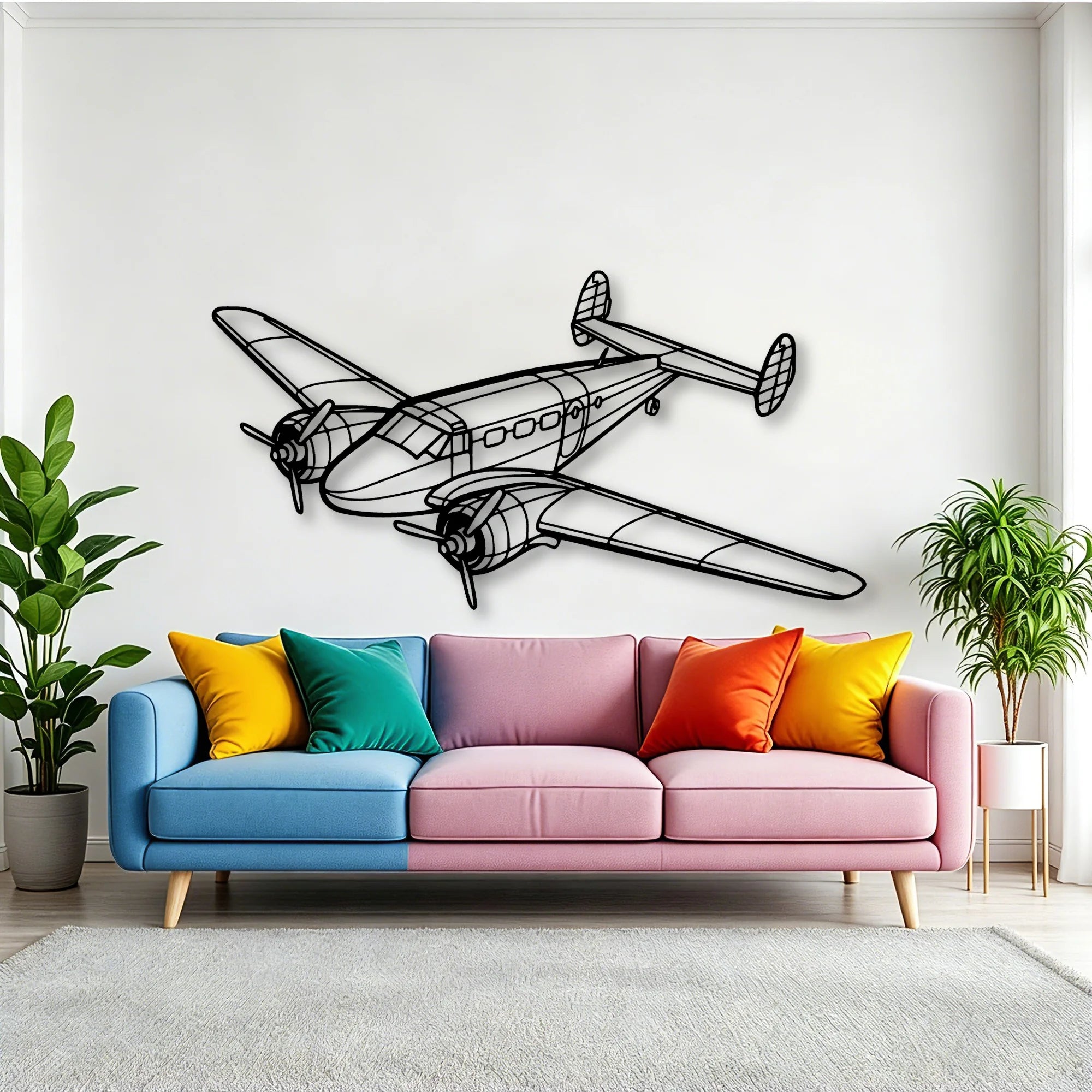 PA 46 350P Malibu Mirage Classic Aircraft Silhouette Metal Wall Art - Tinvibe
