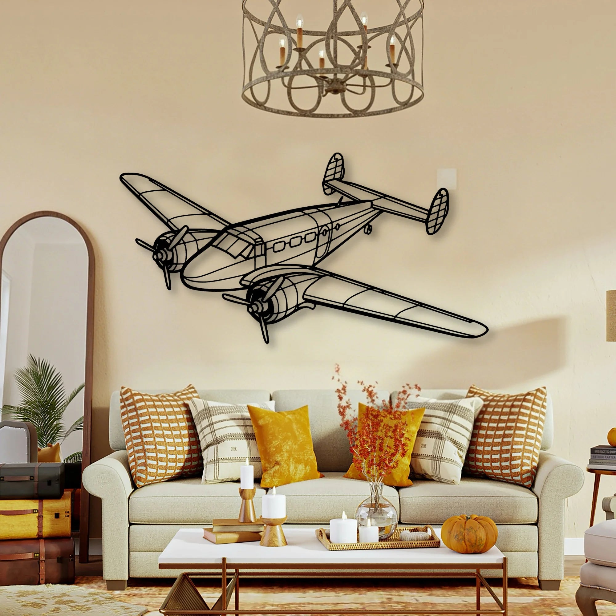 PA 46 350P Malibu Mirage Classic Aircraft Silhouette Metal Wall Art - Tinvibe