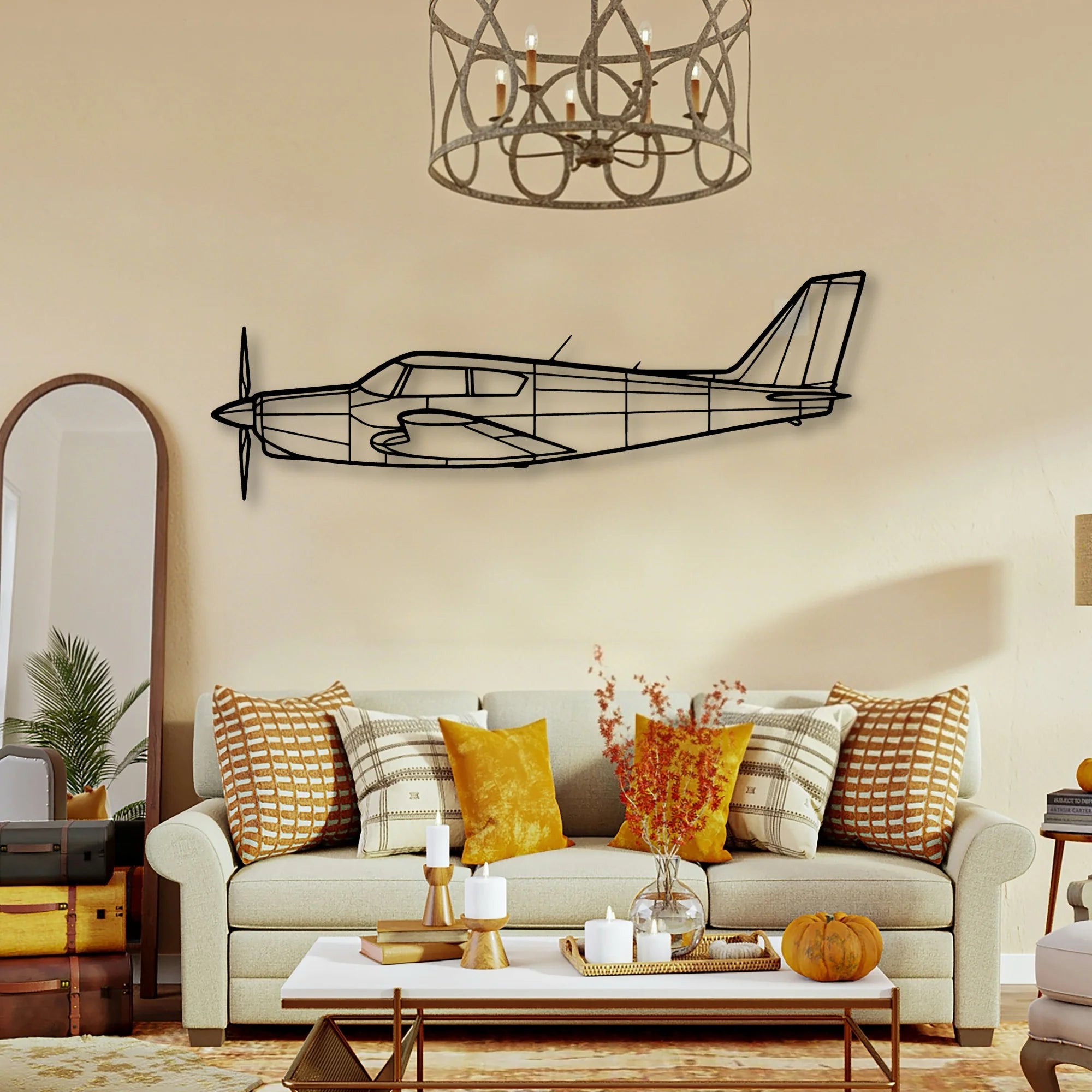 PA 46 Malibu Classic Aircraft Silhouette Metal Wall Art - Tinvibe