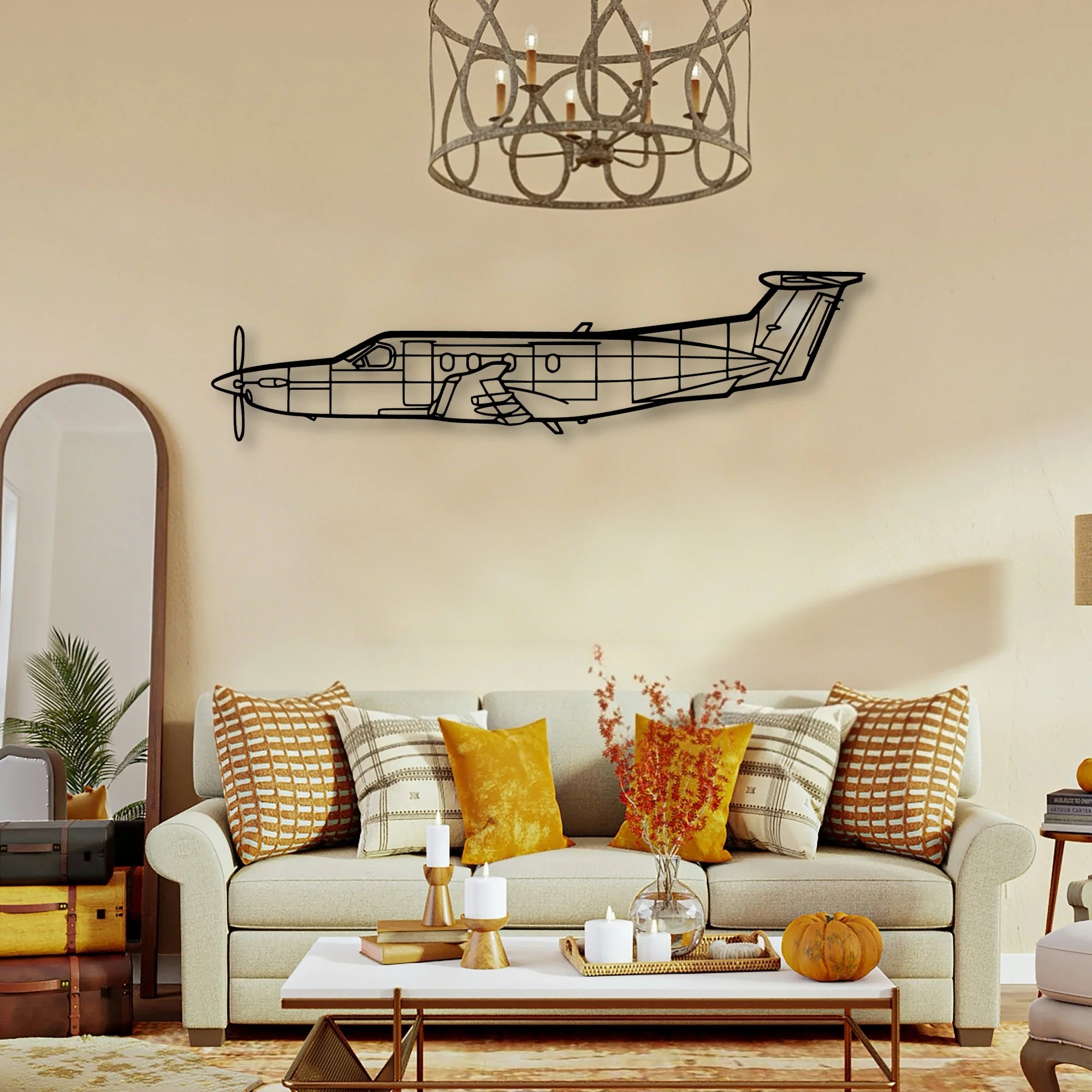 Pilatus Pc 12 Classic Aircraft Silhouette Metal Wall Art - Tinvibe