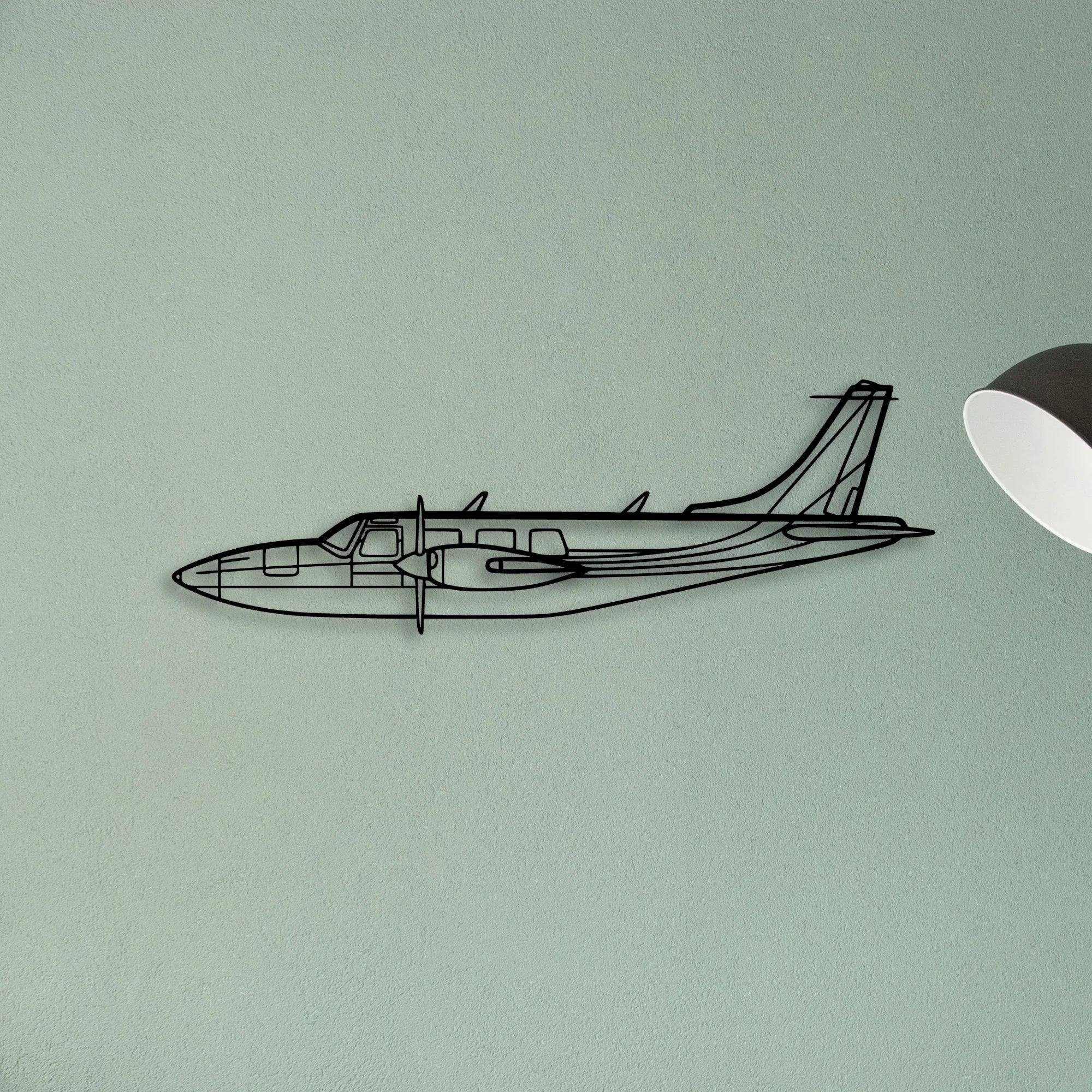 Piper Aerostar 600A Classic Aircraft Silhouette Metal Wall Art - Tinvibe