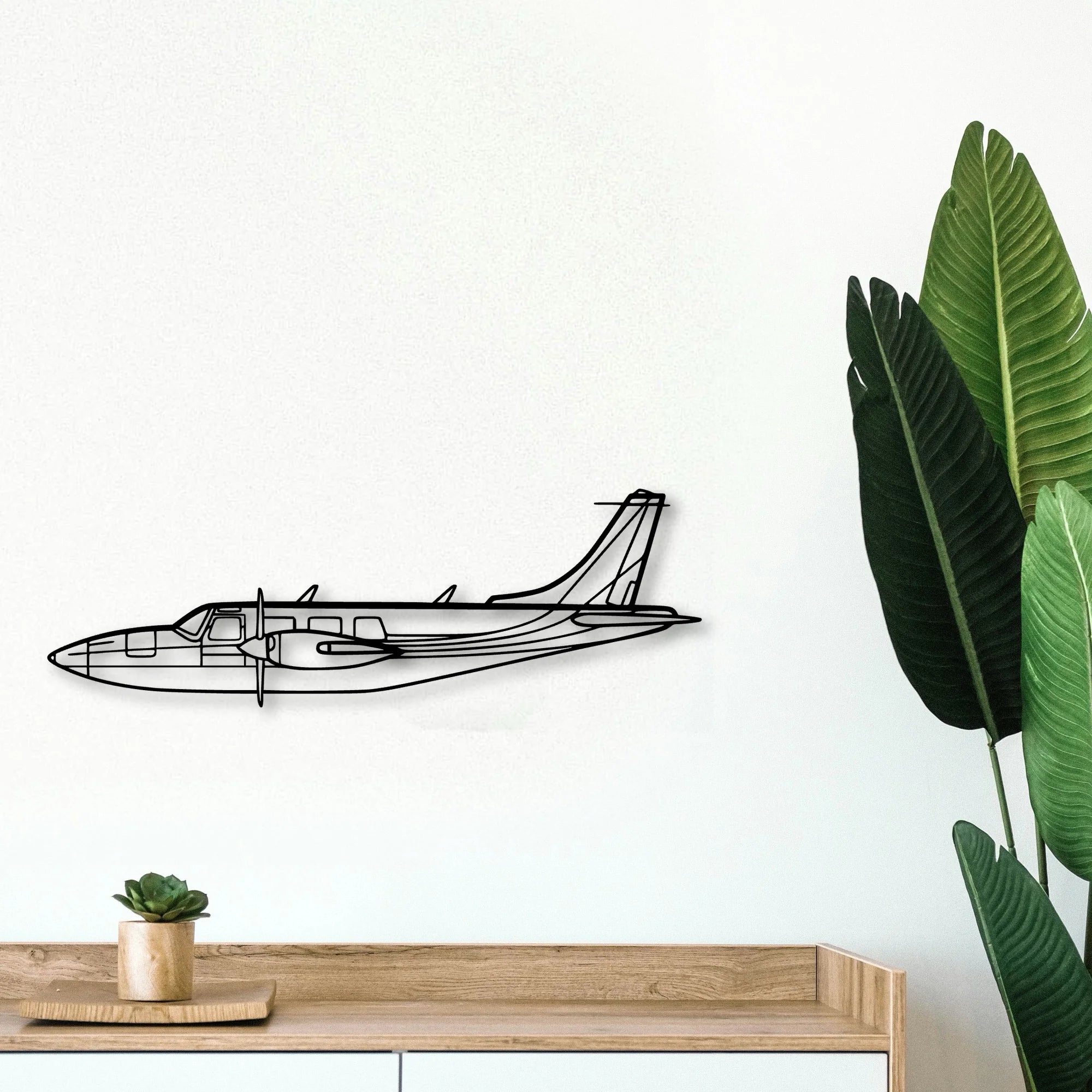 Piper Aerostar 600A Classic Aircraft Silhouette Metal Wall Art - Tinvibe