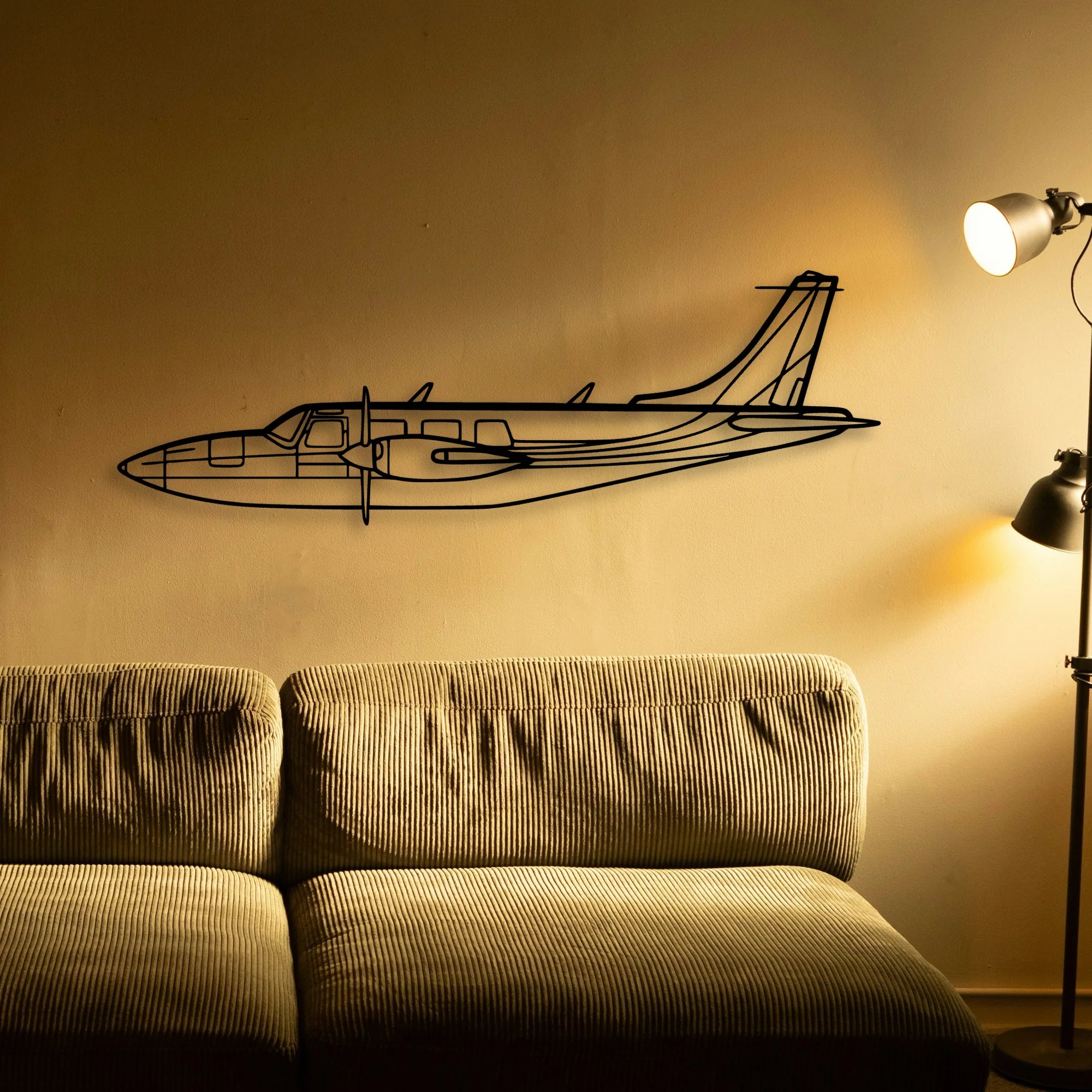 Piper Aerostar 600A Classic Aircraft Silhouette Metal Wall Art - Tinvibe