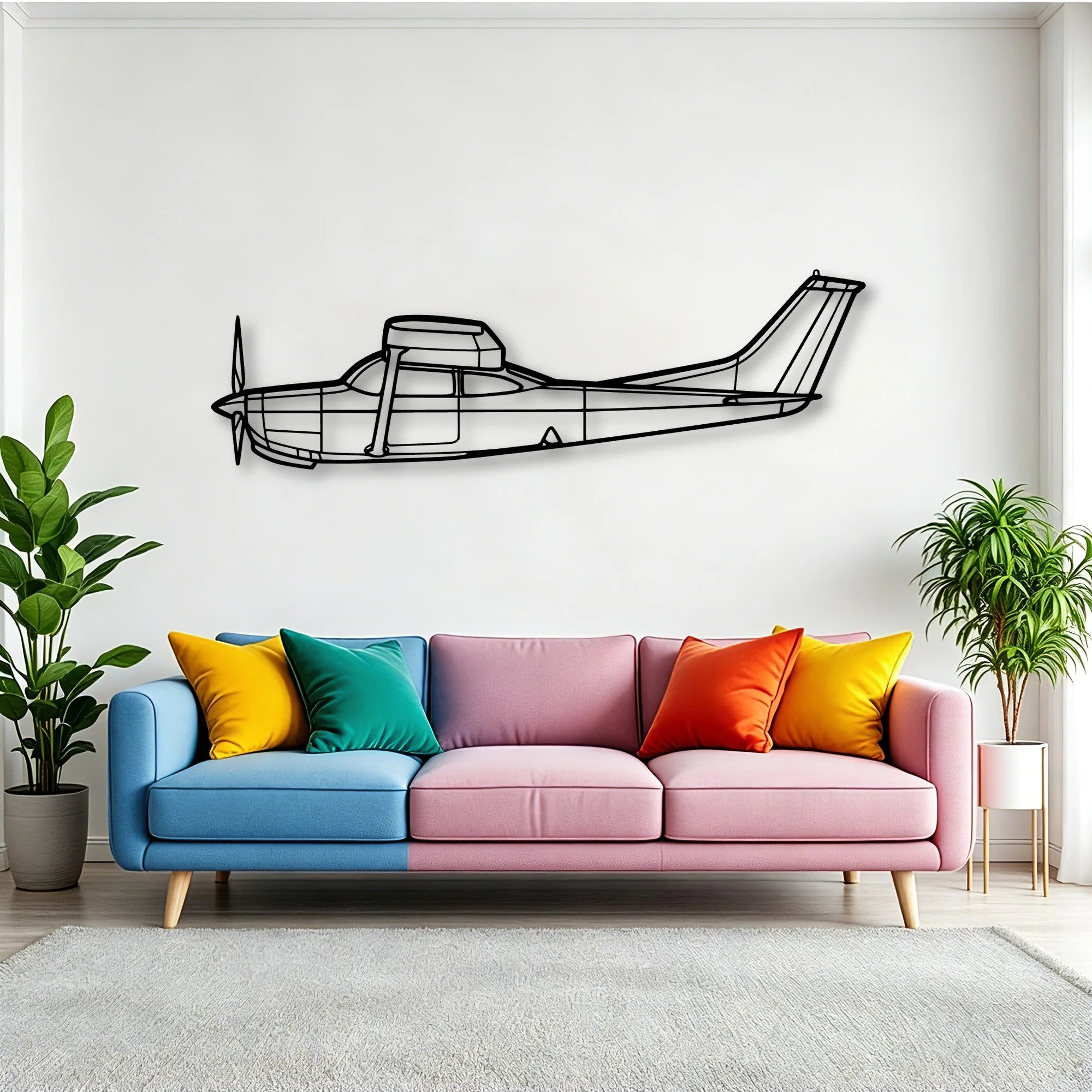 R182 3 Classic Aircraft Silhouette Metal Wall Art - Tinvibe