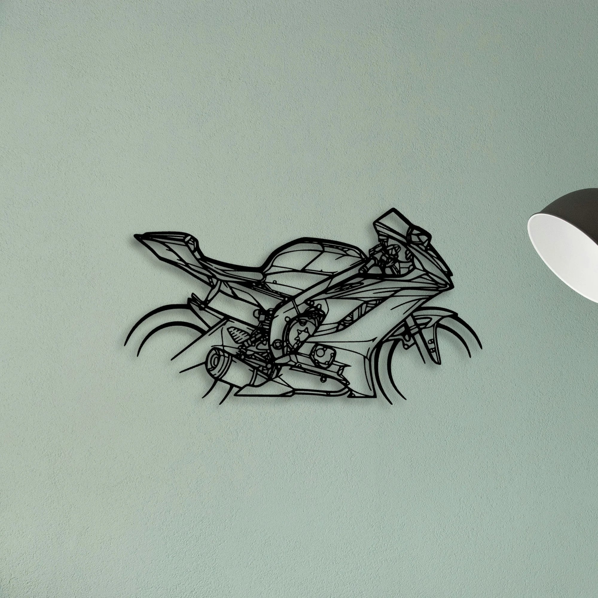 R6 2018 Classic Motorcycle Silhouette Metal Wall Art - Tinvibe