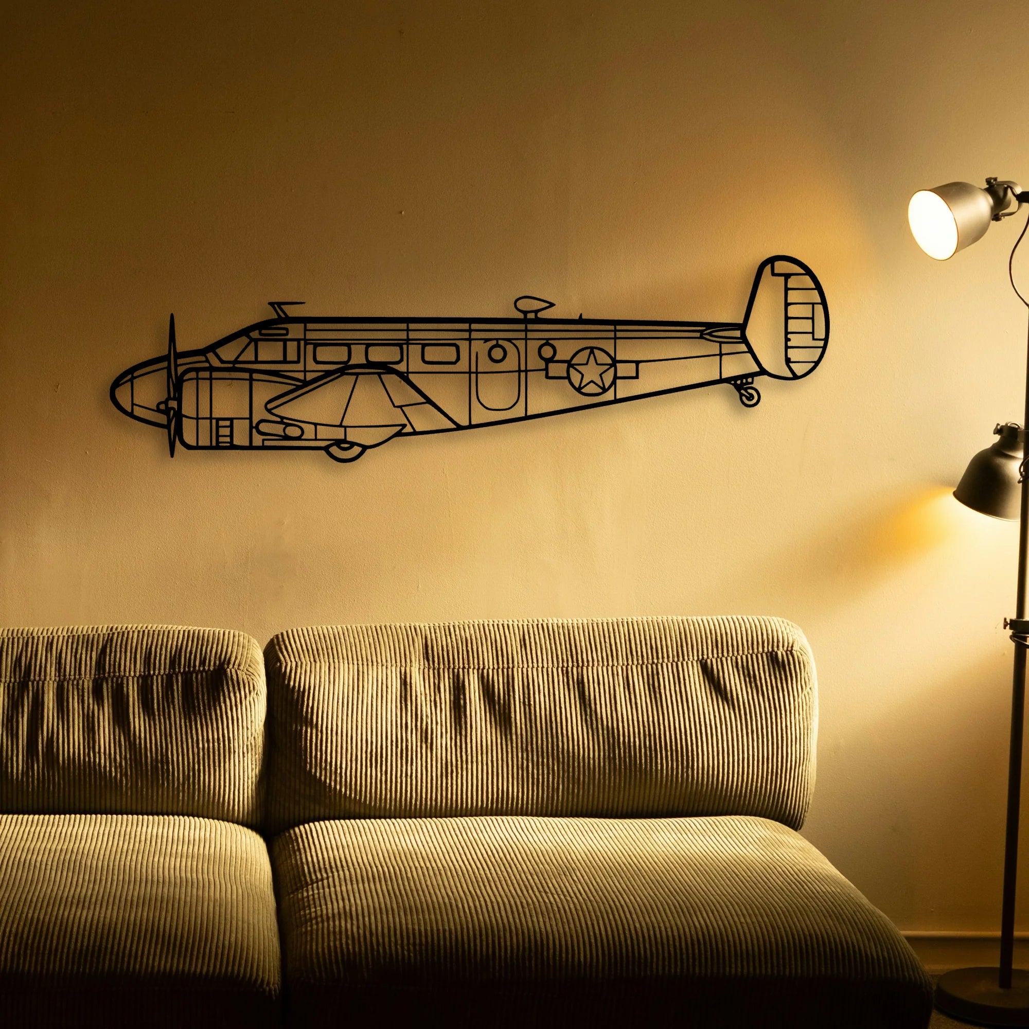 Rc 45 Classic Aircraft Silhouette Metal Wall Art - Tinvibe