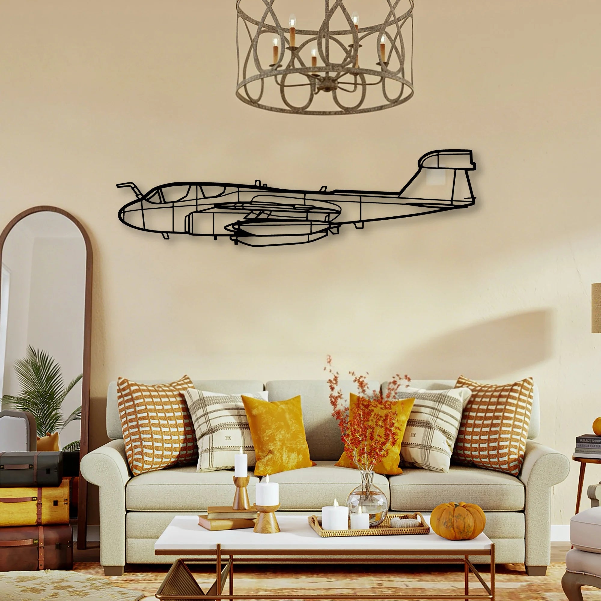 Rv 10 Classic Aircraft Silhouette Metal Wall Art - Tinvibe