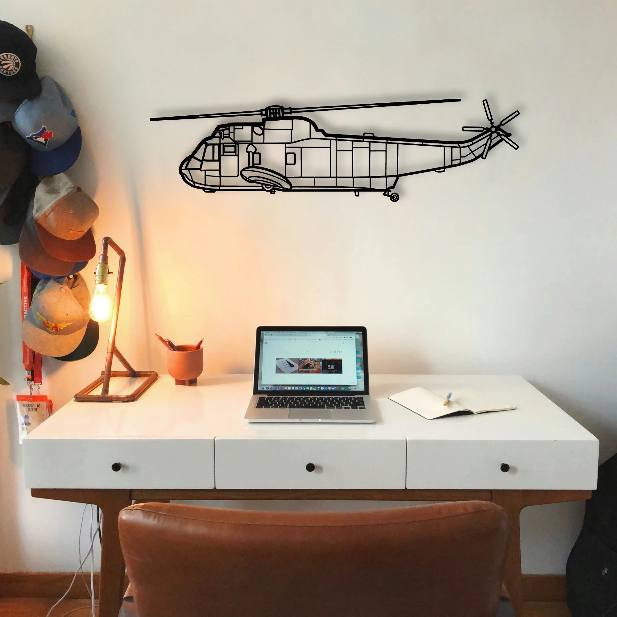 Sh 3 Sea King Classic Aircraft Silhouette Metal Wall Art - Tinvibe