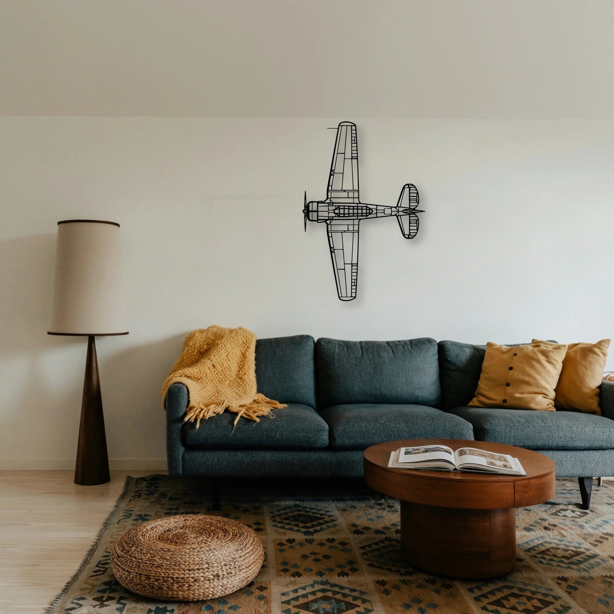 Snj 5 Texan Classic Aircraft Silhouette Metal Wall Art - Tinvibe