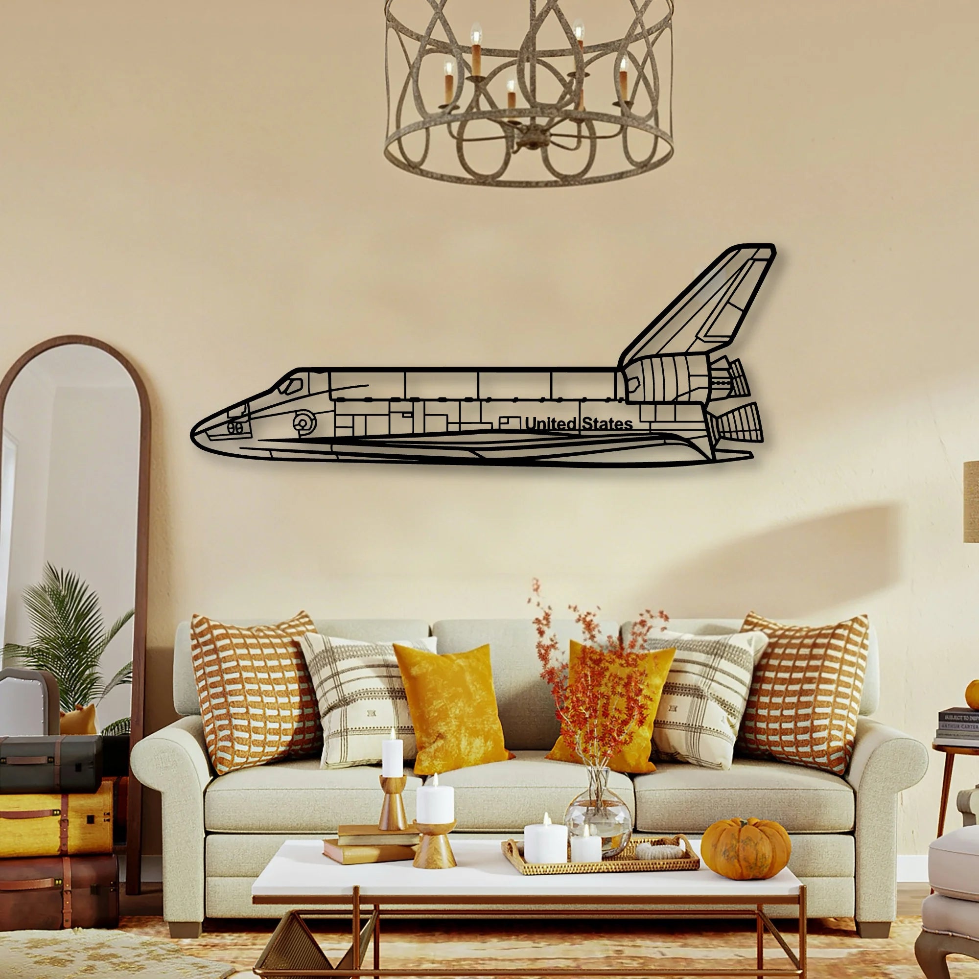 Space Shuttle Classic Aircraft Silhouette Metal Wall Art - Tinvibe