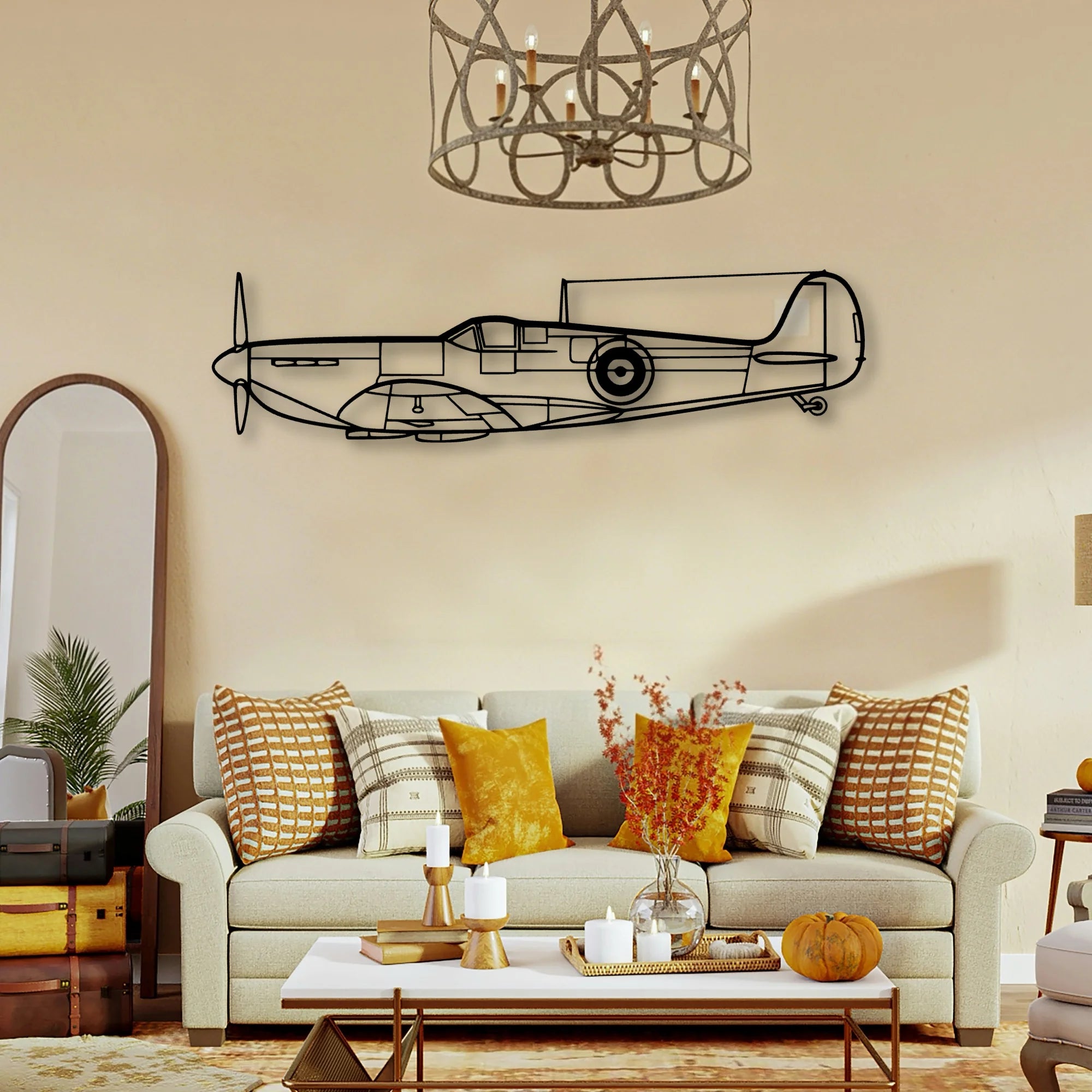 Spitfire Classic Aircraft Silhouette Metal Wall Art - Tinvibe
