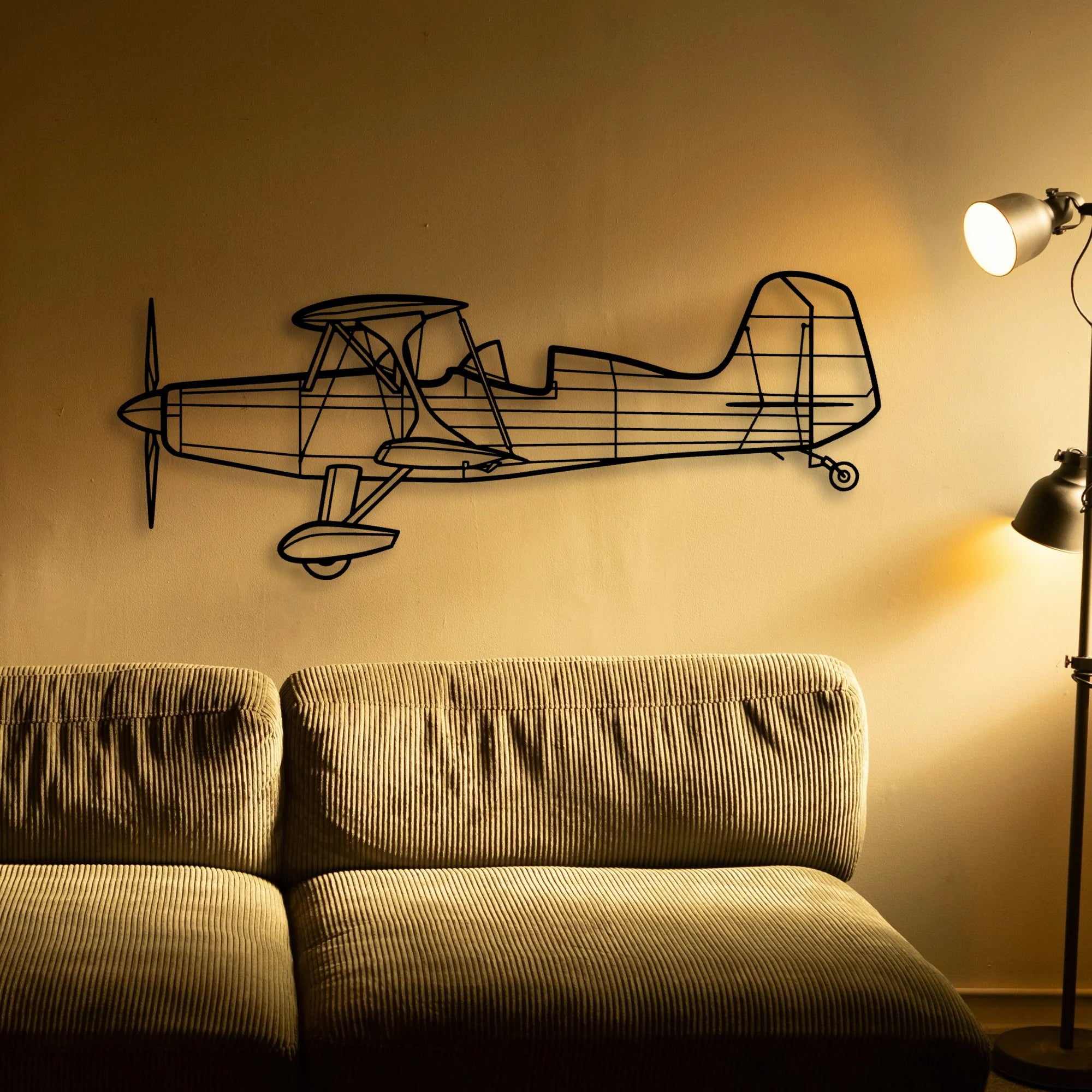 Starduster Too Classic Aircraft Silhouette Metal Wall Art - Tinvibe