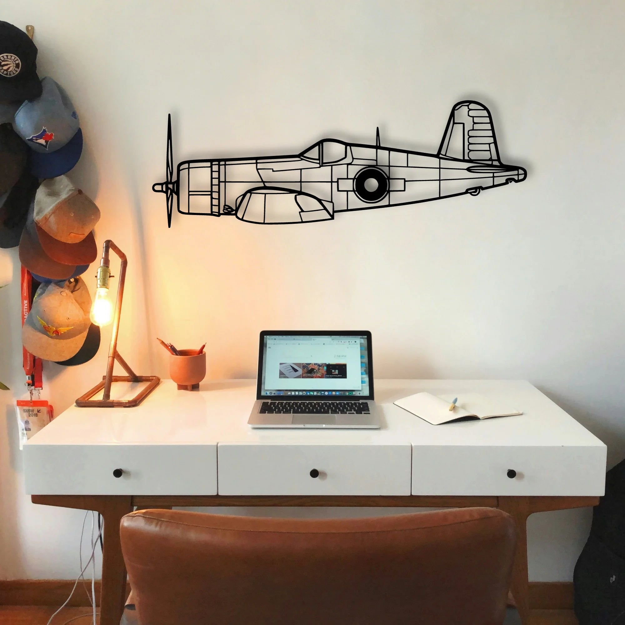 Stearman 2 Classic Aircraft Silhouette Metal Wall Art - Tinvibe