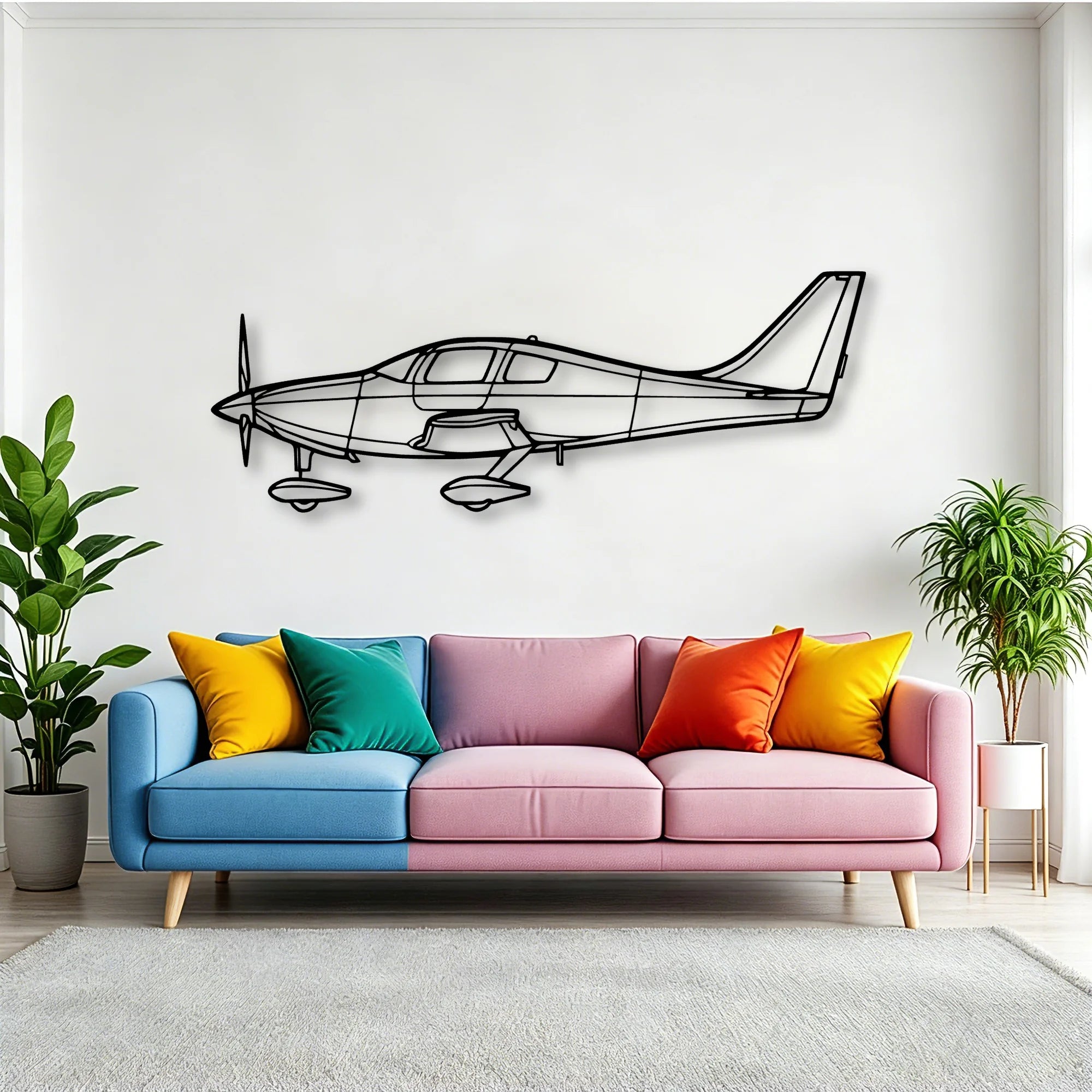 T 6G Texan Classic Aircraft Silhouette Metal Wall Art - Tinvibe