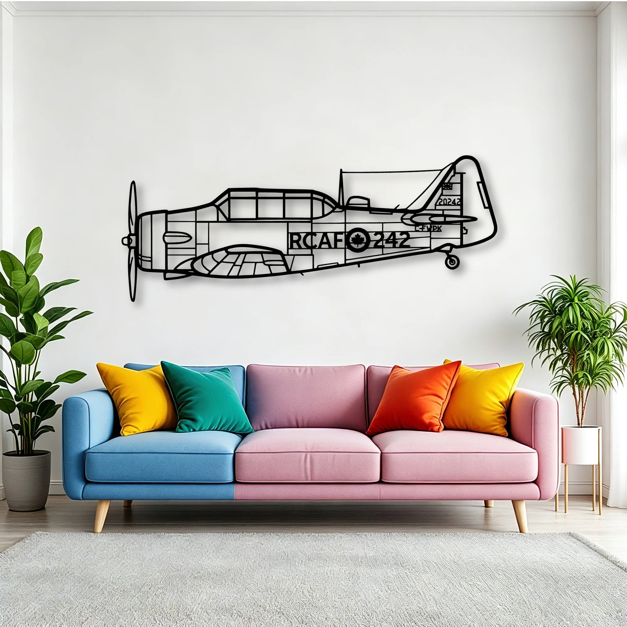 T33 2 Classic Aircraft Silhouette Metal Wall Art - Tinvibe