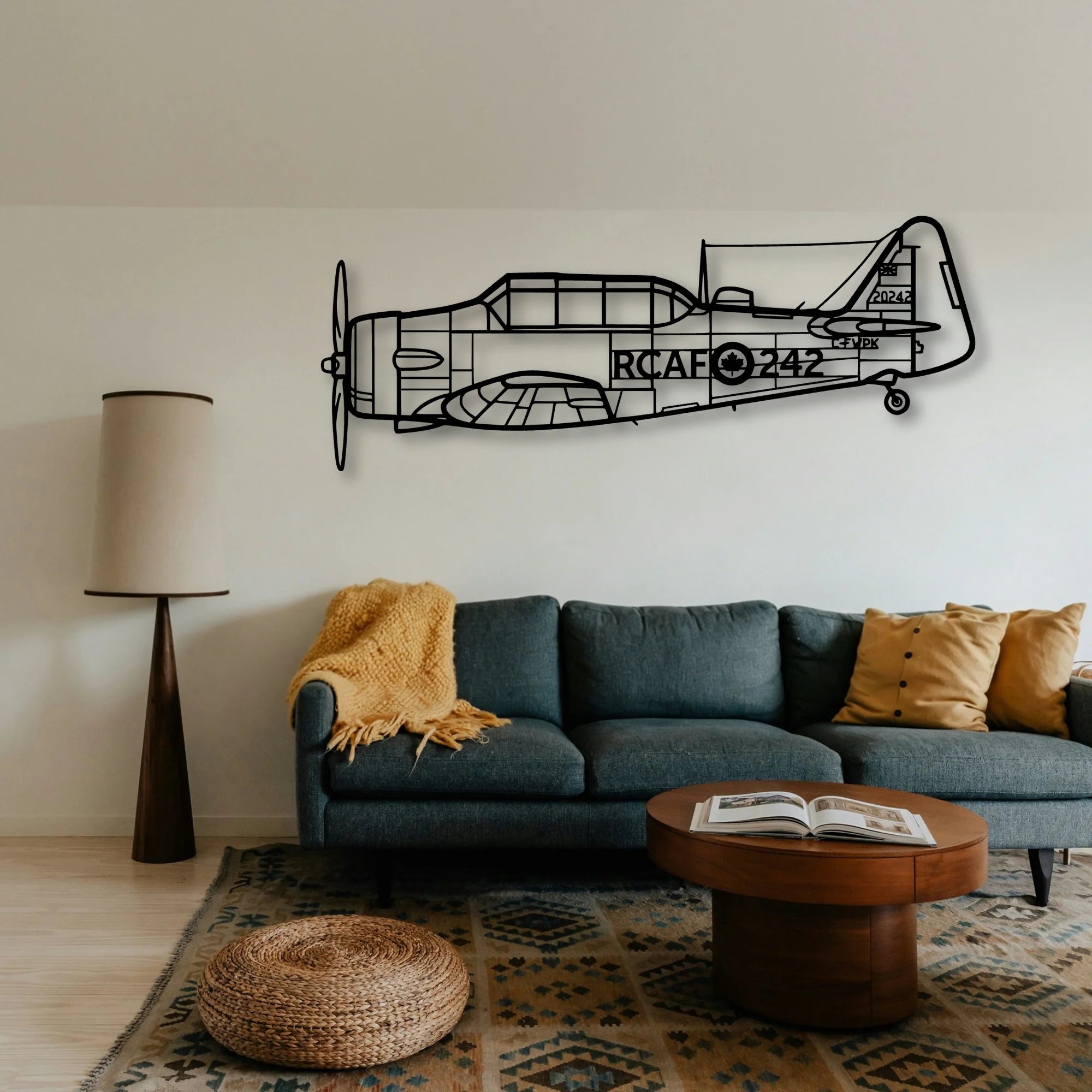 T33 2 Classic Aircraft Silhouette Metal Wall Art - Tinvibe