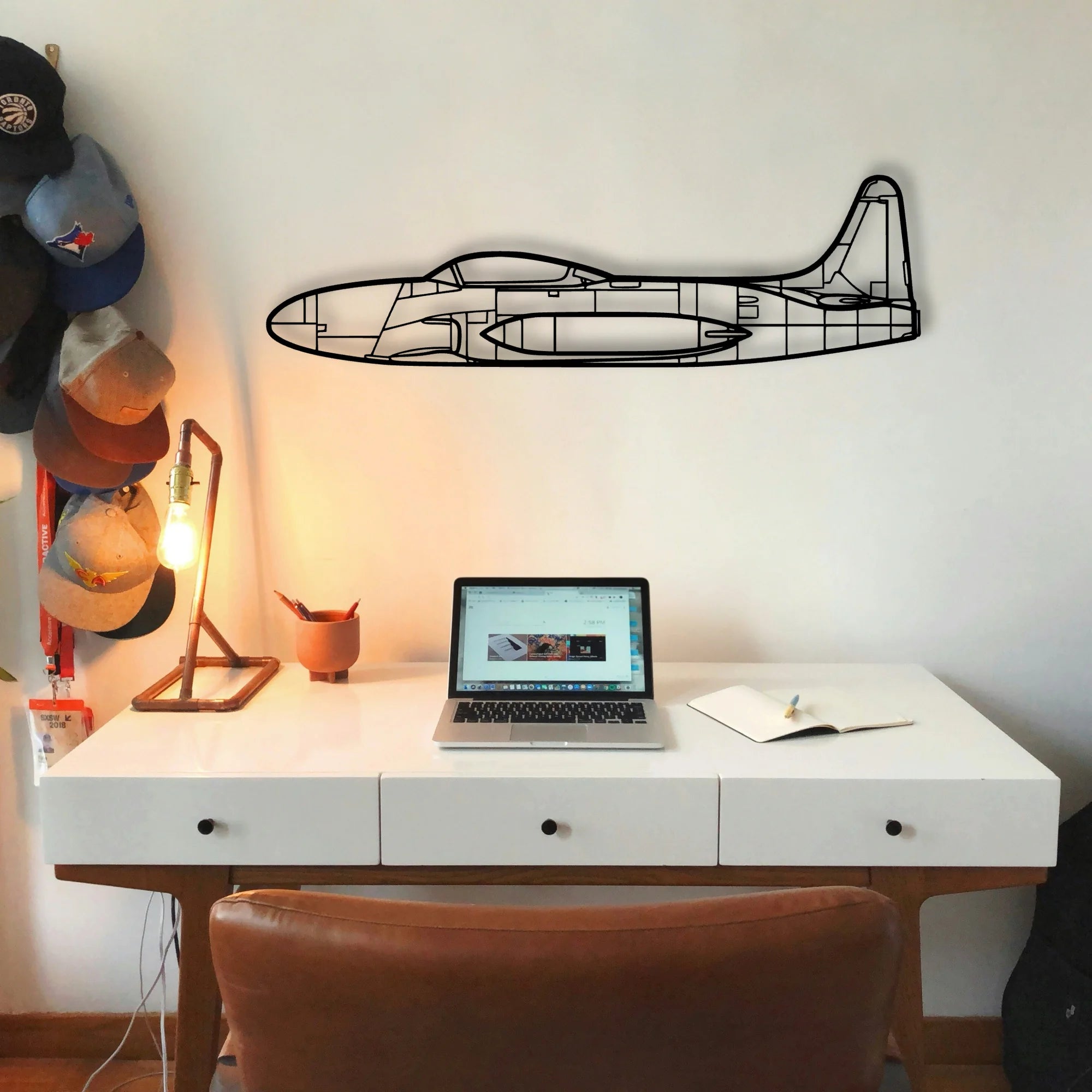 T33 3 Classic Aircraft Silhouette Metal Wall Art - Tinvibe