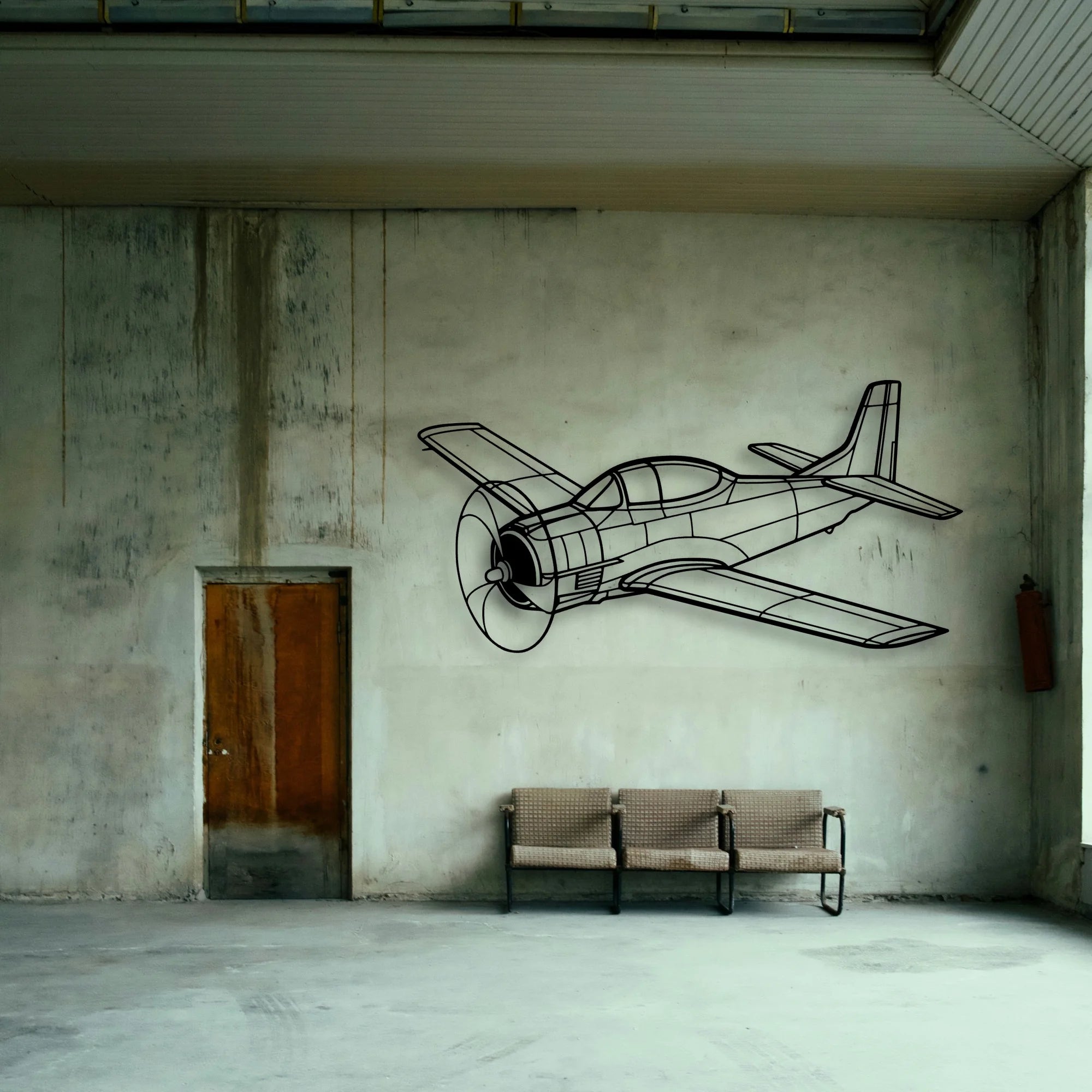 T33 Classic Aircraft Silhouette Metal Wall Art - Tinvibe