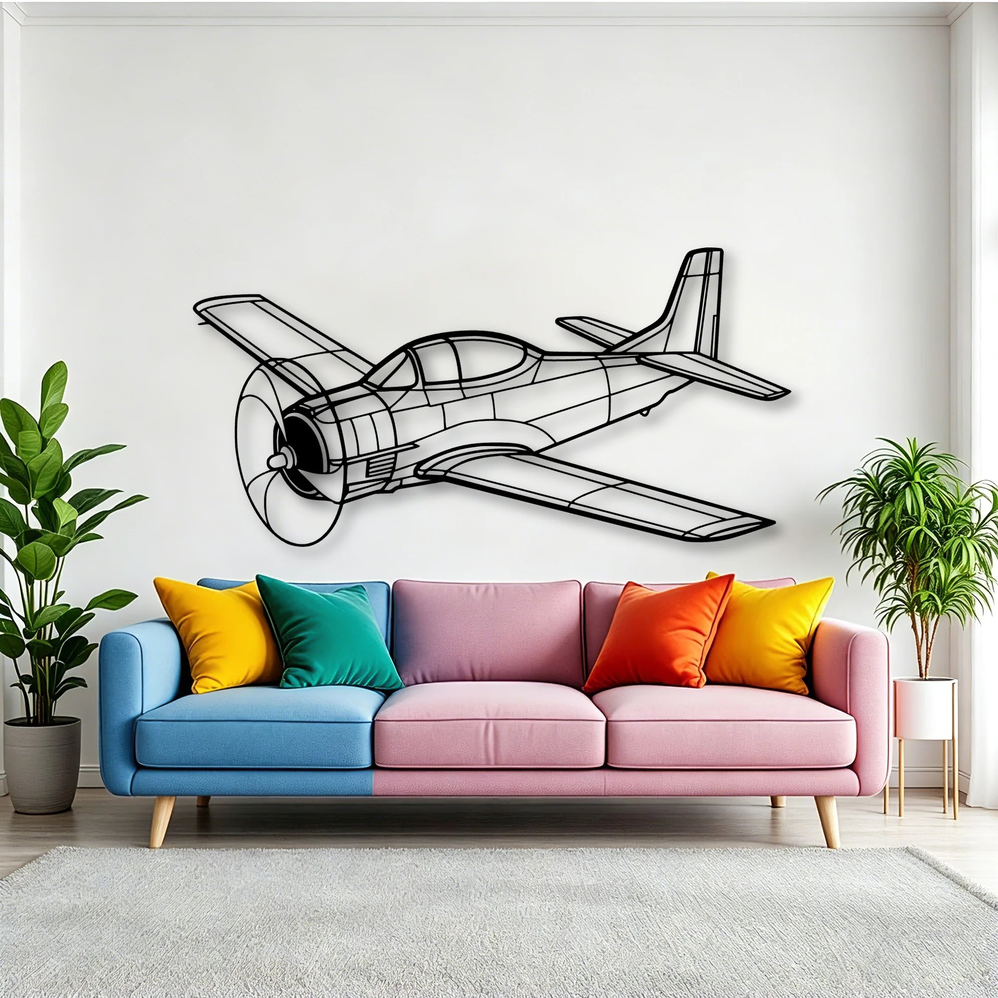 T33 Classic Aircraft Silhouette Metal Wall Art - Tinvibe