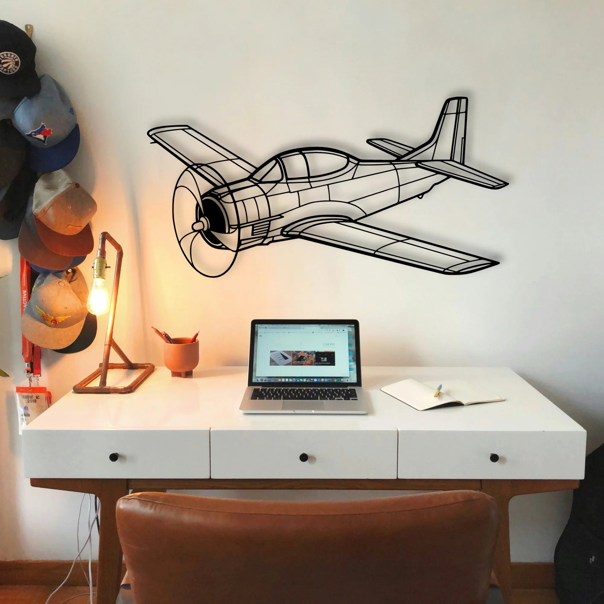 T33 Classic Aircraft Silhouette Metal Wall Art - Tinvibe