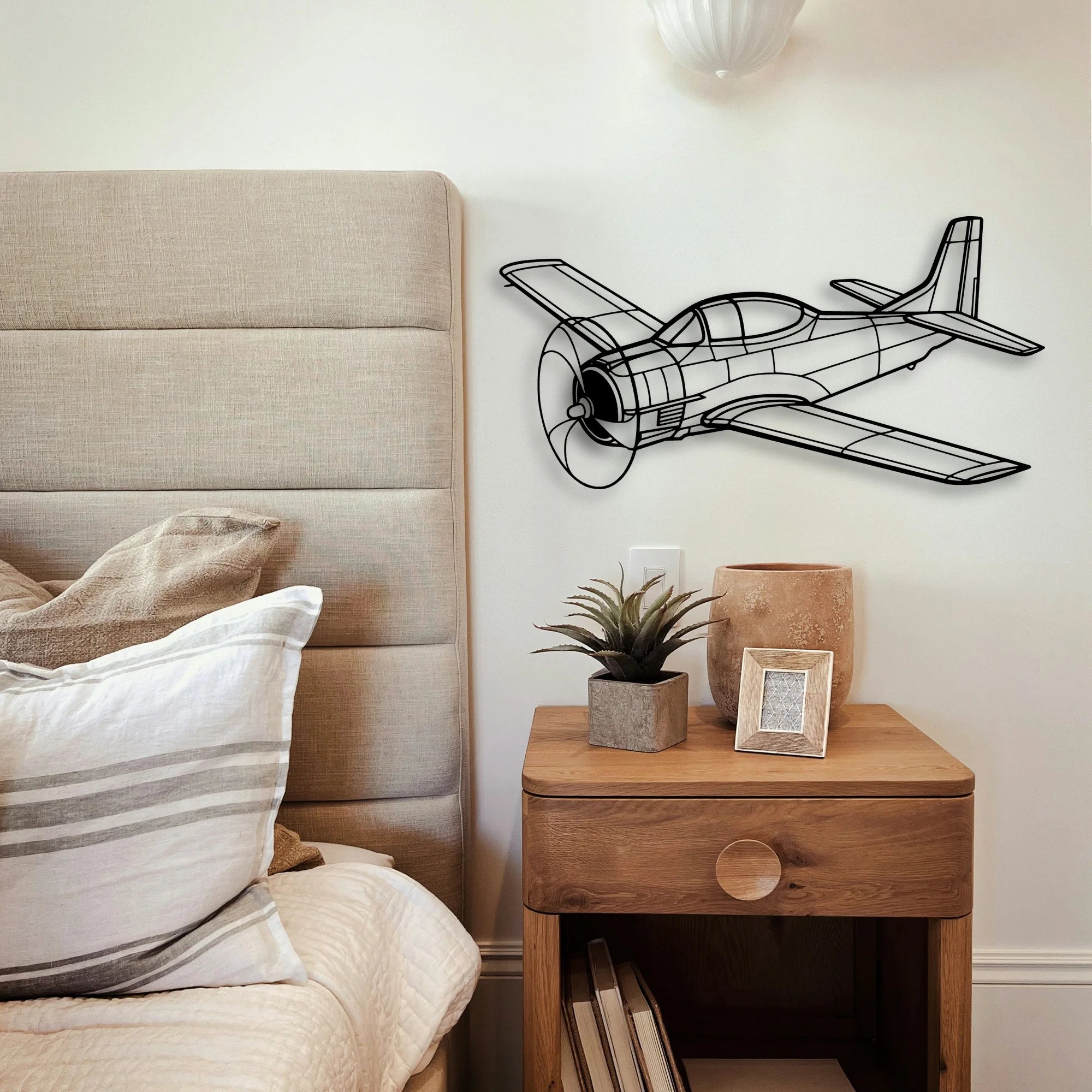 T33 Classic Aircraft Silhouette Metal Wall Art - Tinvibe