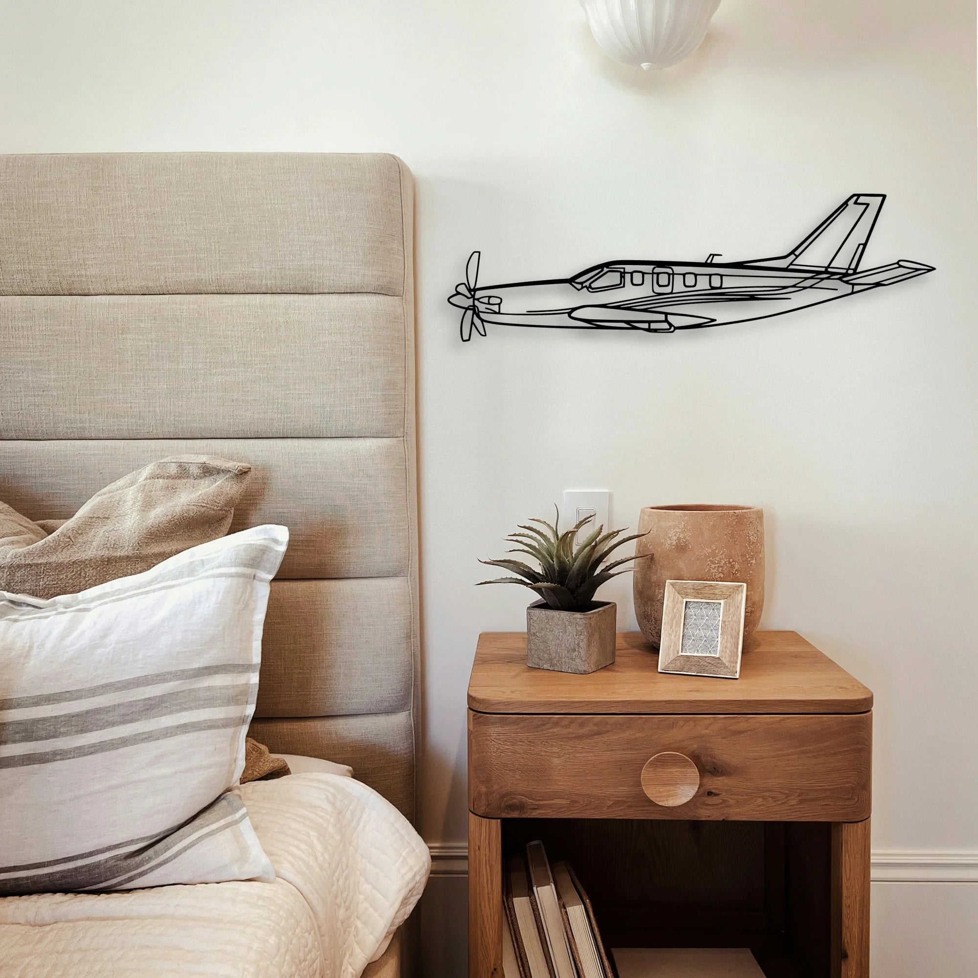 Tbm Classic Aircraft Silhouette Metal Wall Art - Tinvibe