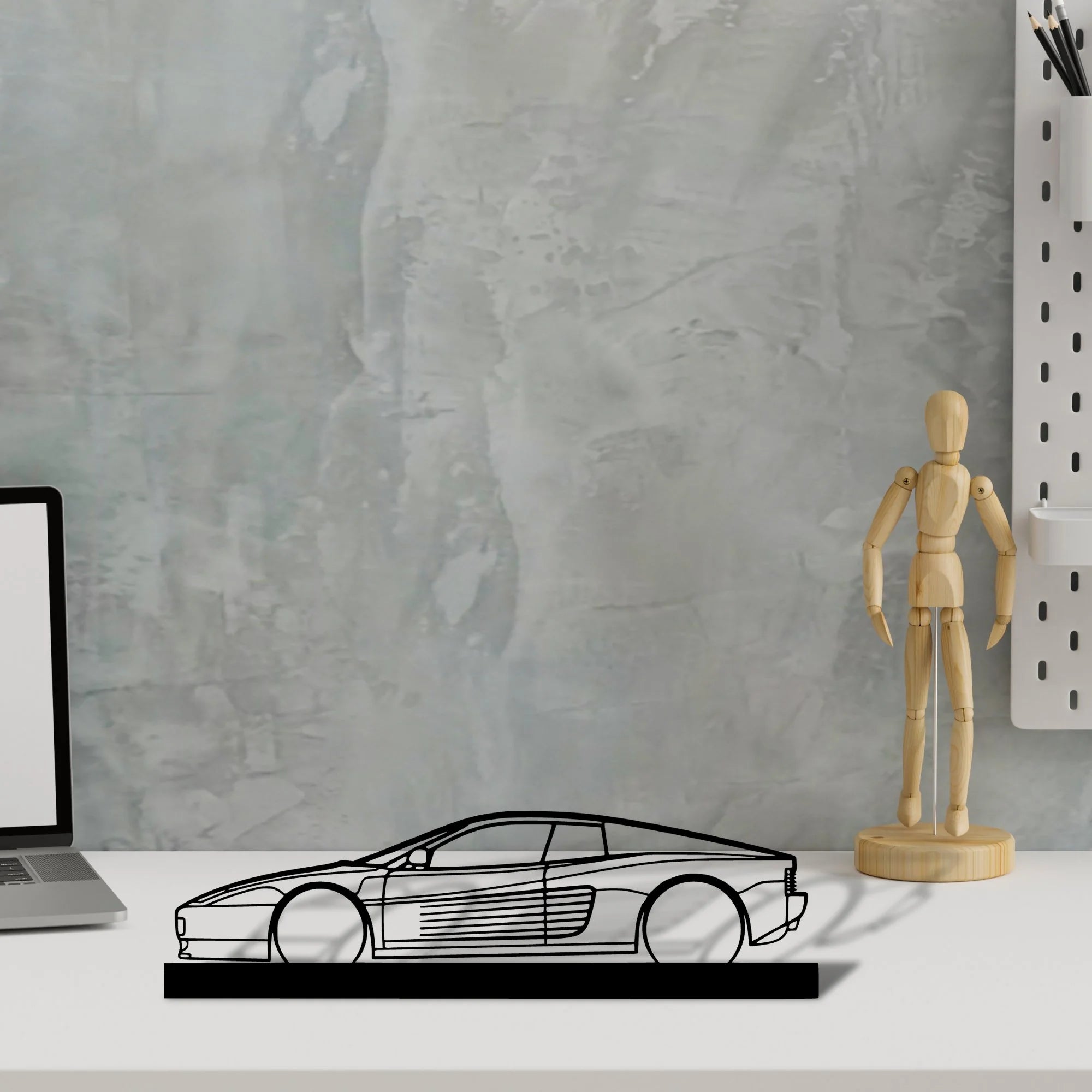 testarossa Silhouette Metal Art Stand - Tinvibe