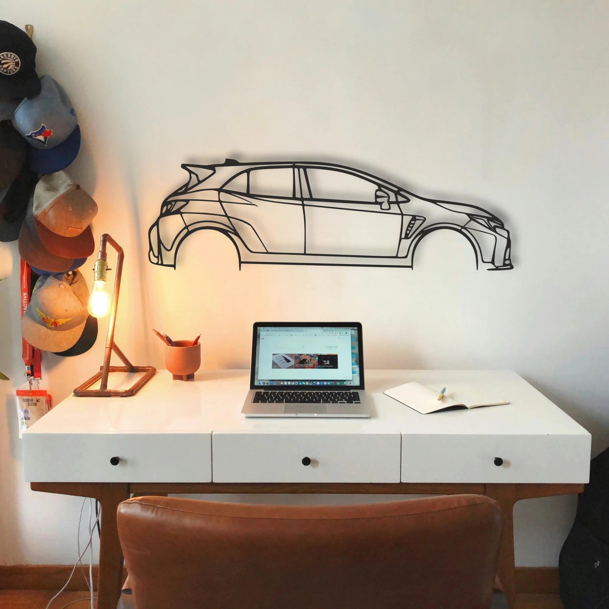 Toyota Corolla GR Classic Silhouette Metal Wall Art - Tinvibe