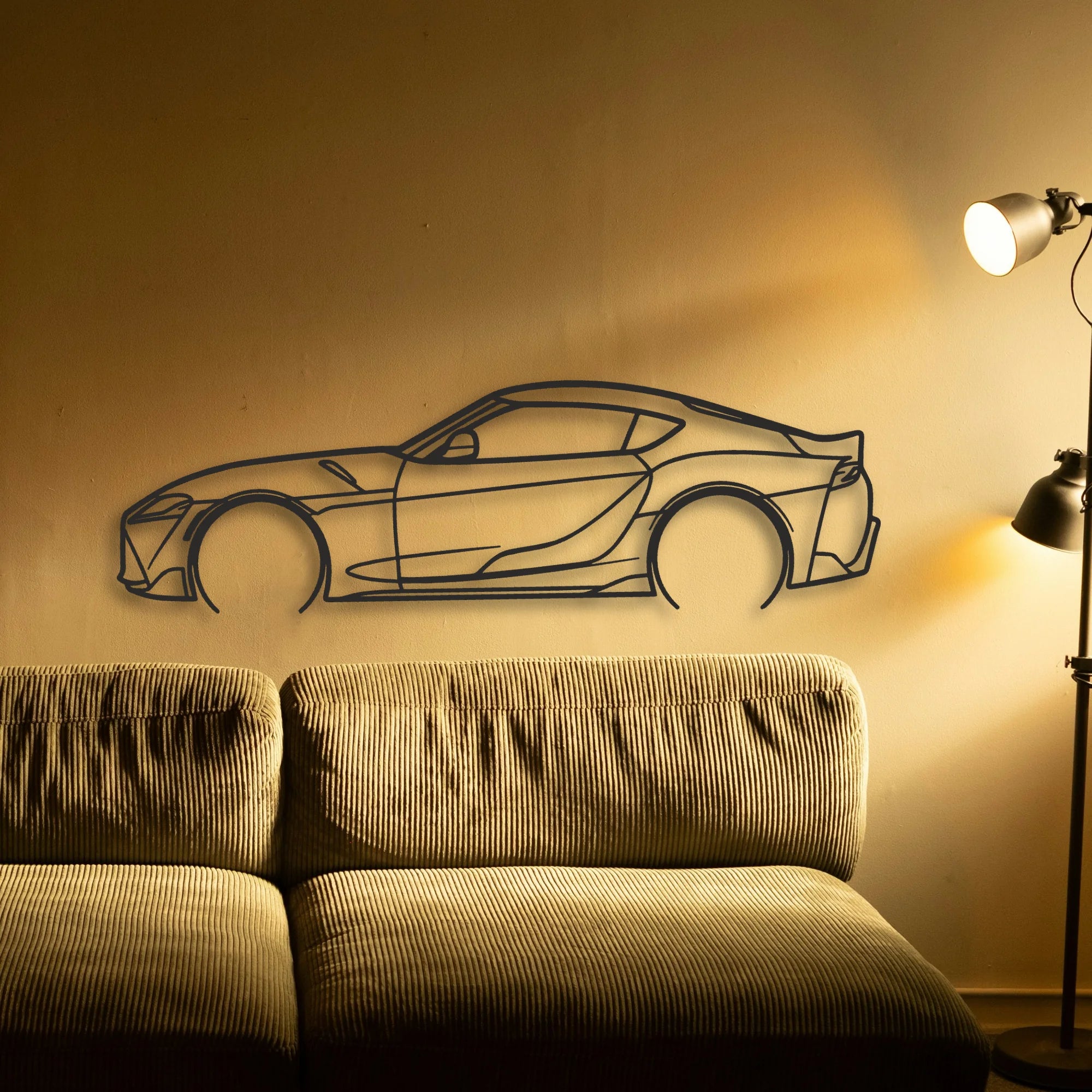 Toyota GR Supra Classic Silhouette Metal Wall Art - Tinvibe