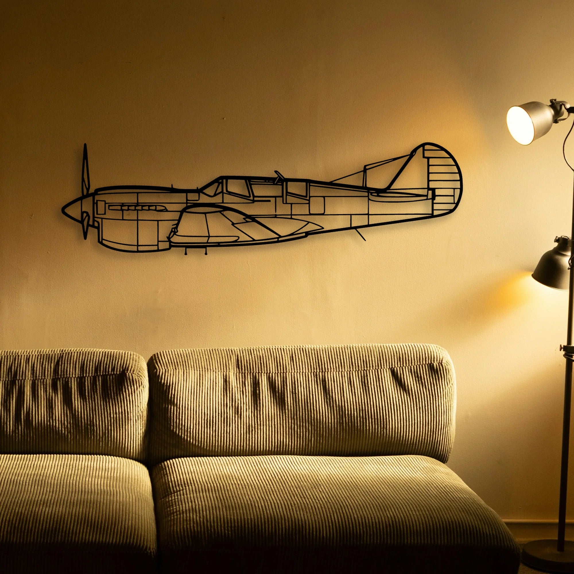 Tp 40N Warhawk Classic Aircraft Silhouette Metal Wall Art - Tinvibe