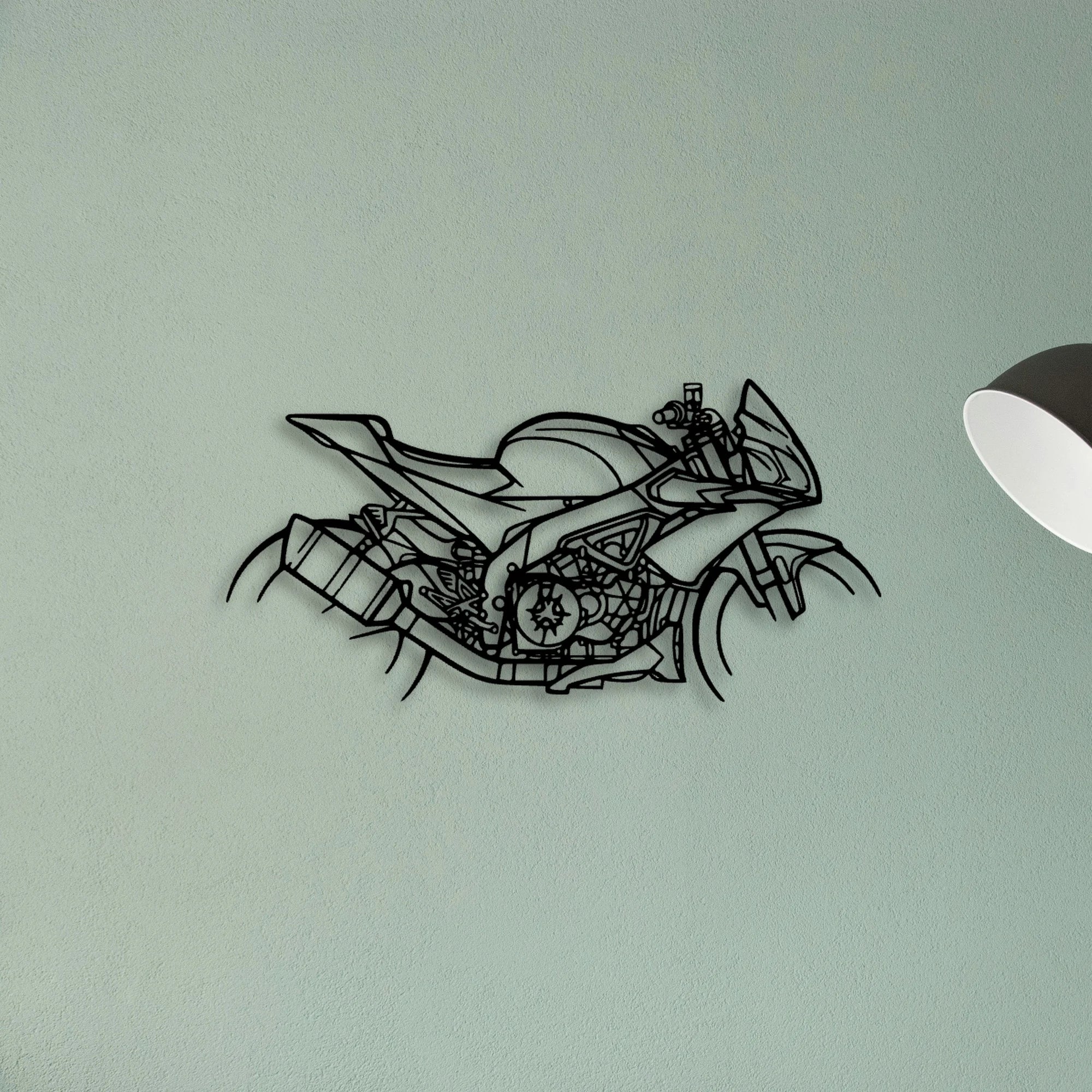 Tuono 2018 2 Classic Motorcycle Silhouette Metal Wall Art - Tinvibe