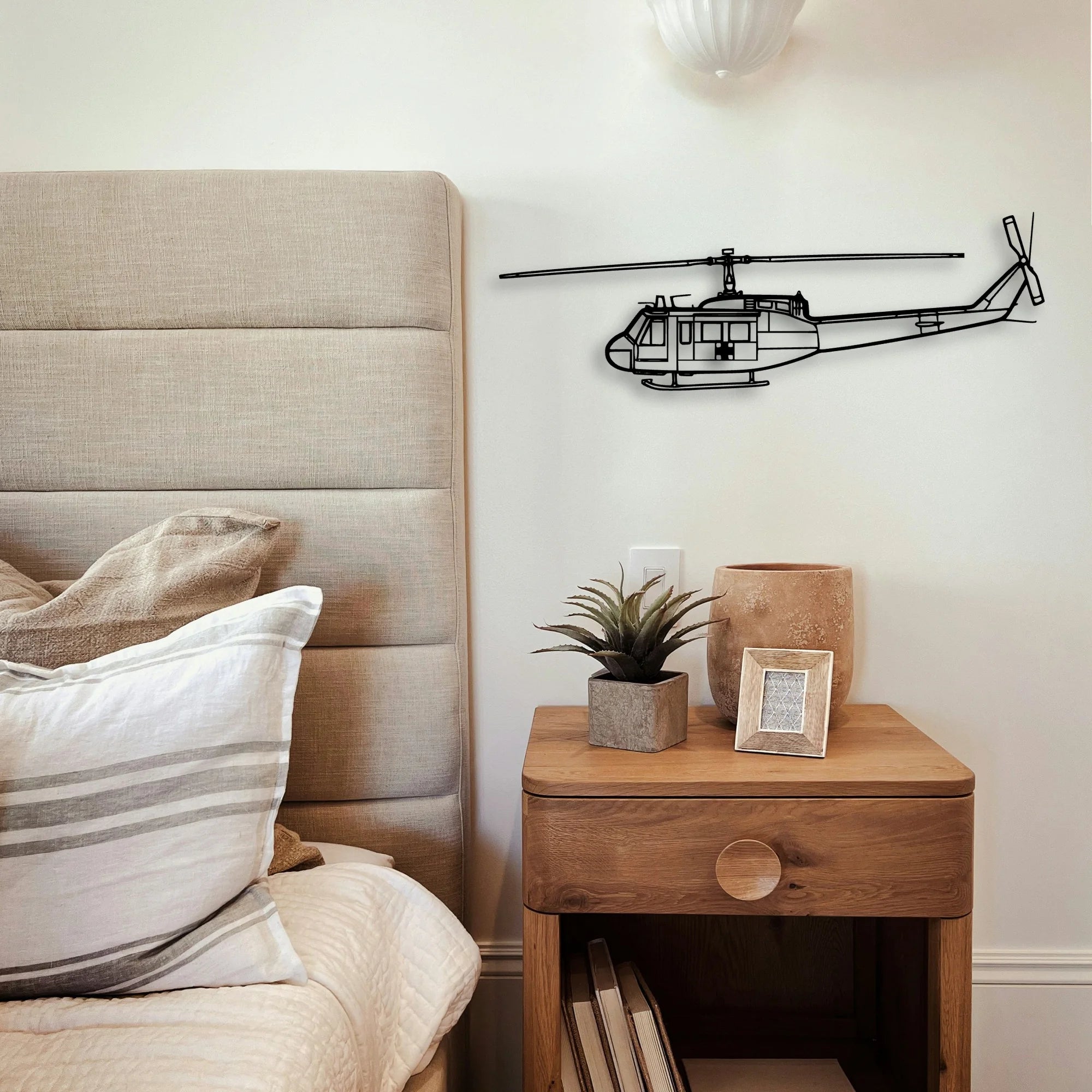 Uh 1 Iroquois Huey 1970 Classic Aircraft Silhouette Metal Wall Art - Tinvibe