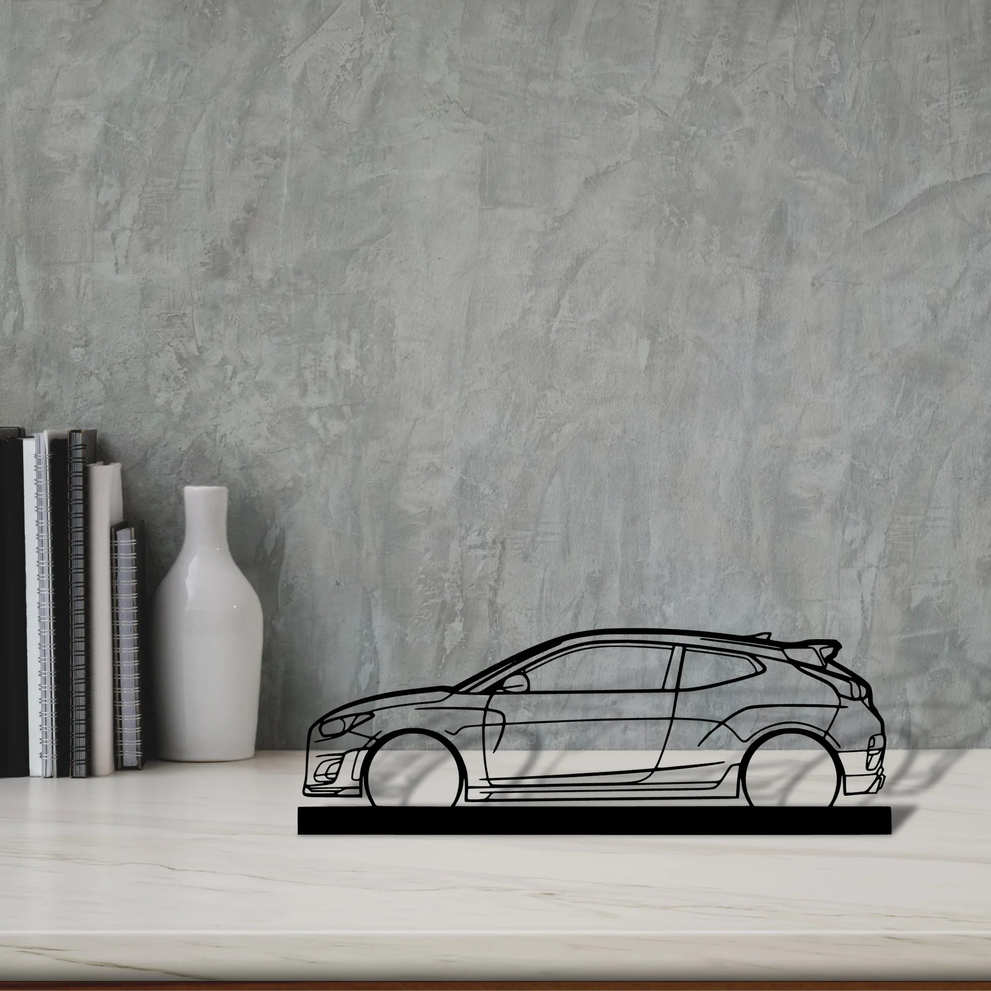veloster-n Silhouette Metal Art Stand - Tinvibe
