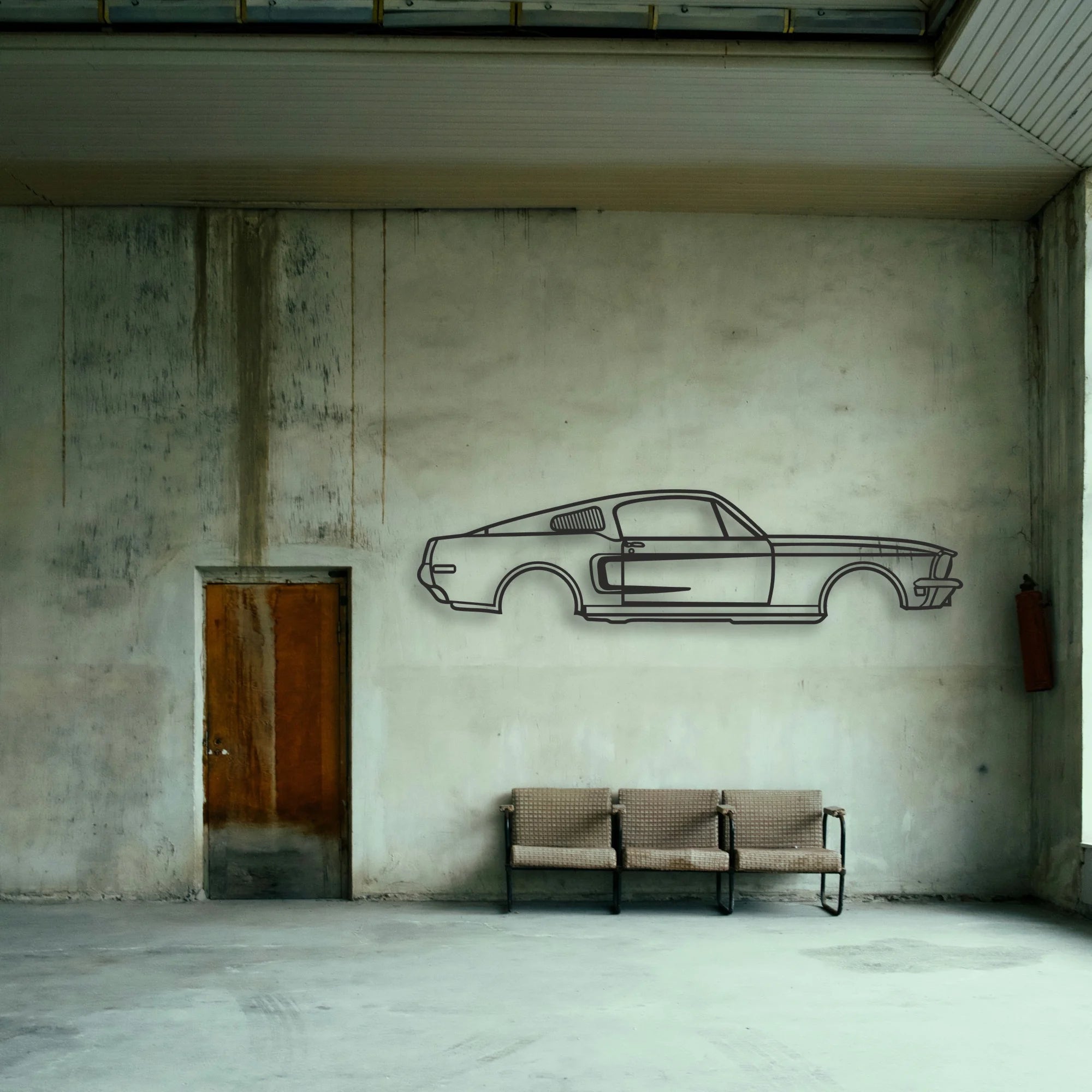 MUSTANG GT390 Classic Silhouette Metal Wall Art - Tinvibe