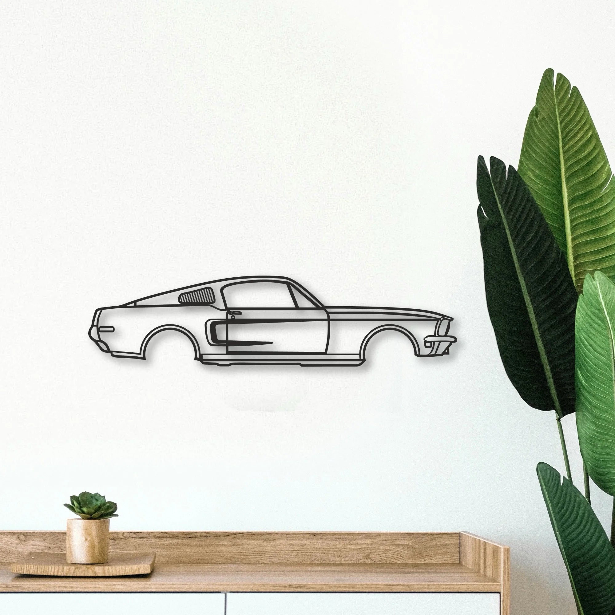 MUSTANG GT390 Classic Silhouette Metal Wall Art - Tinvibe