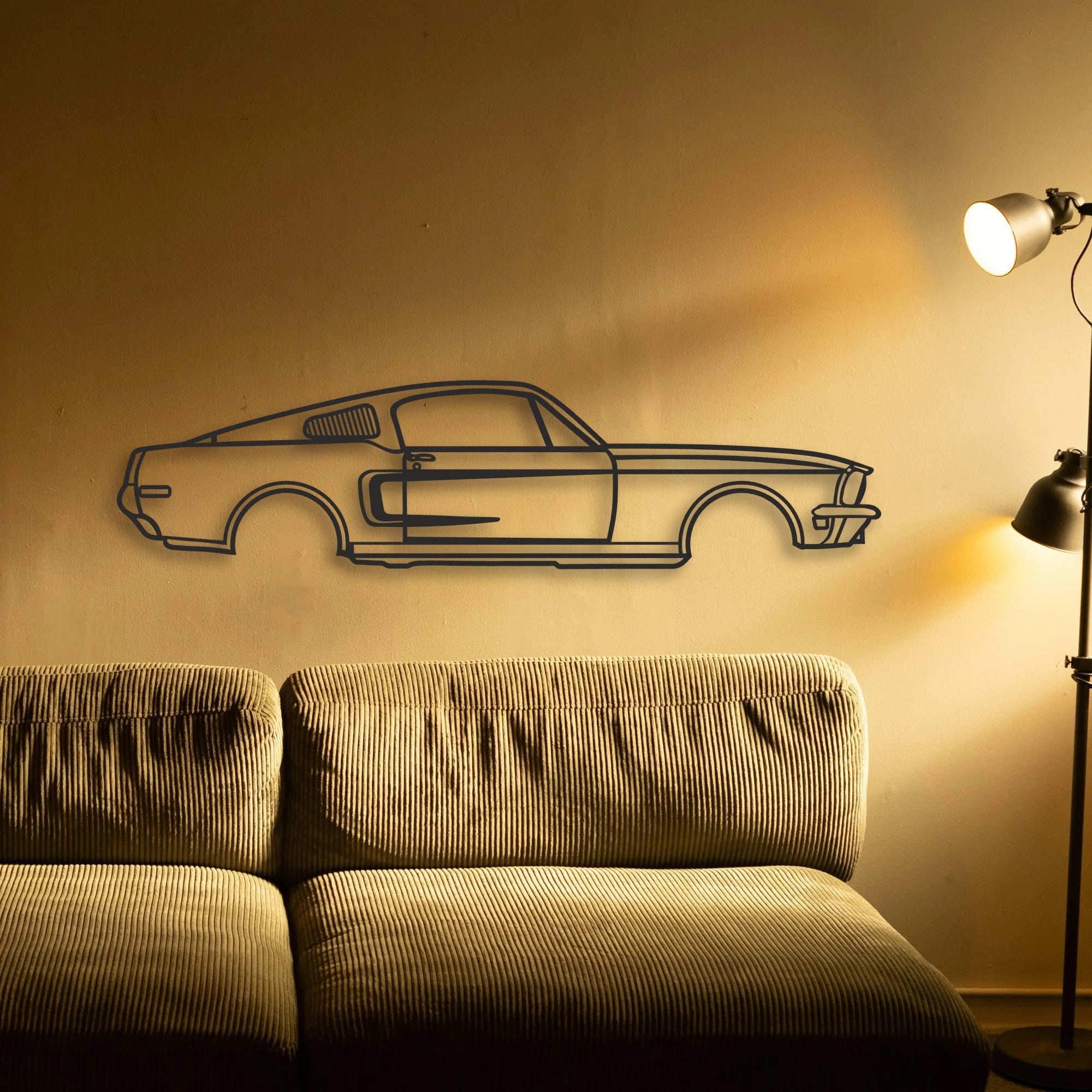MUSTANG GT390 Classic Silhouette Metal Wall Art - Tinvibe