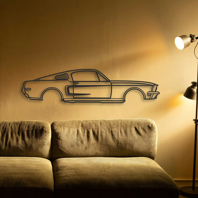 MUSTANG GT390 Classic Silhouette Metal Wall Art - Tinvibe