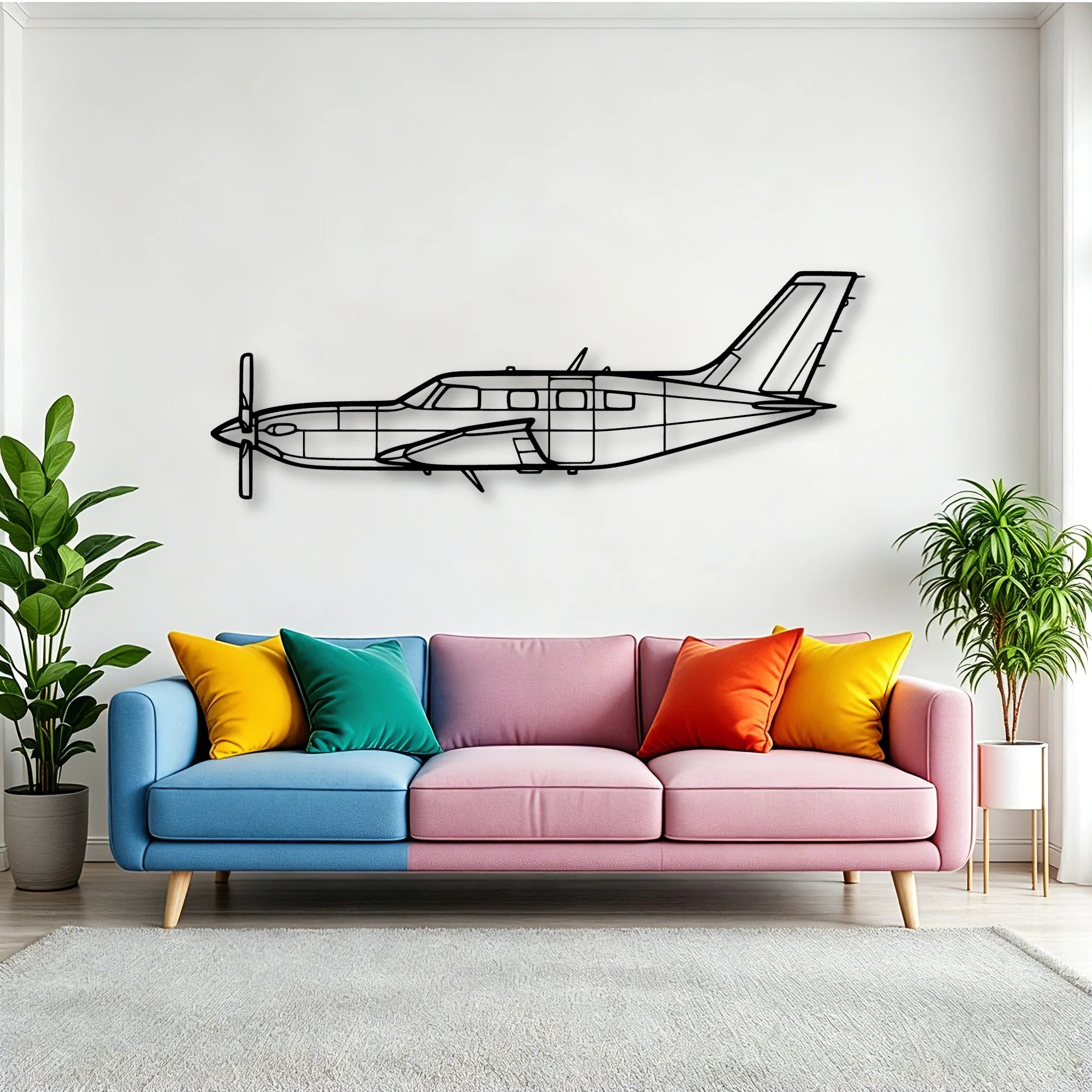 108 2 2 Classic Aircraft Silhouette Metal Wall Art - Tinvibe