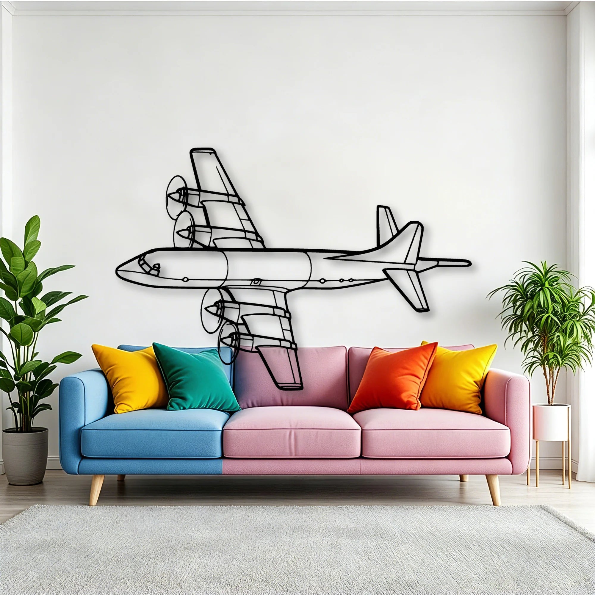 108 2 3 Classic Aircraft Silhouette Metal Wall Art - Tinvibe