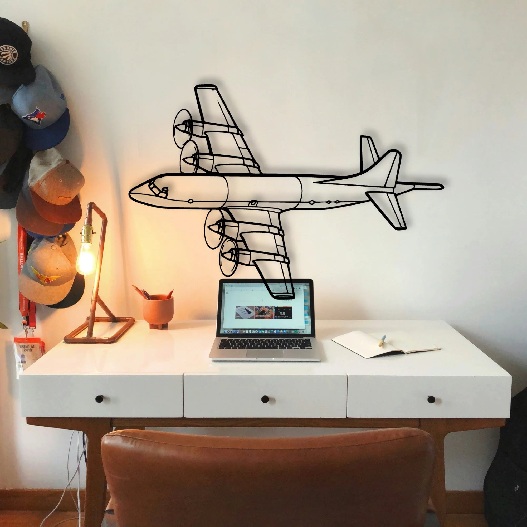 108 2 3 Classic Aircraft Silhouette Metal Wall Art - Tinvibe