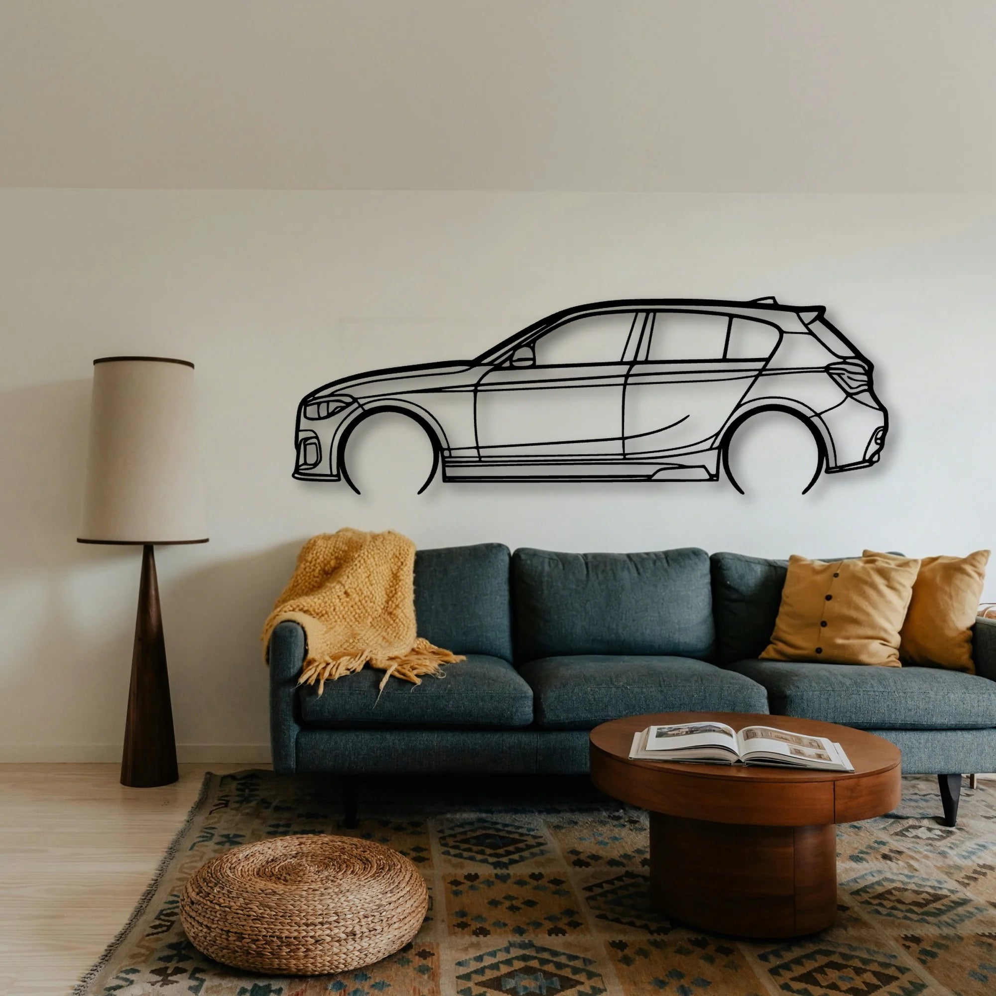 140i F20 2 Classic Silhouette Metal Wall Art - Tinvibe