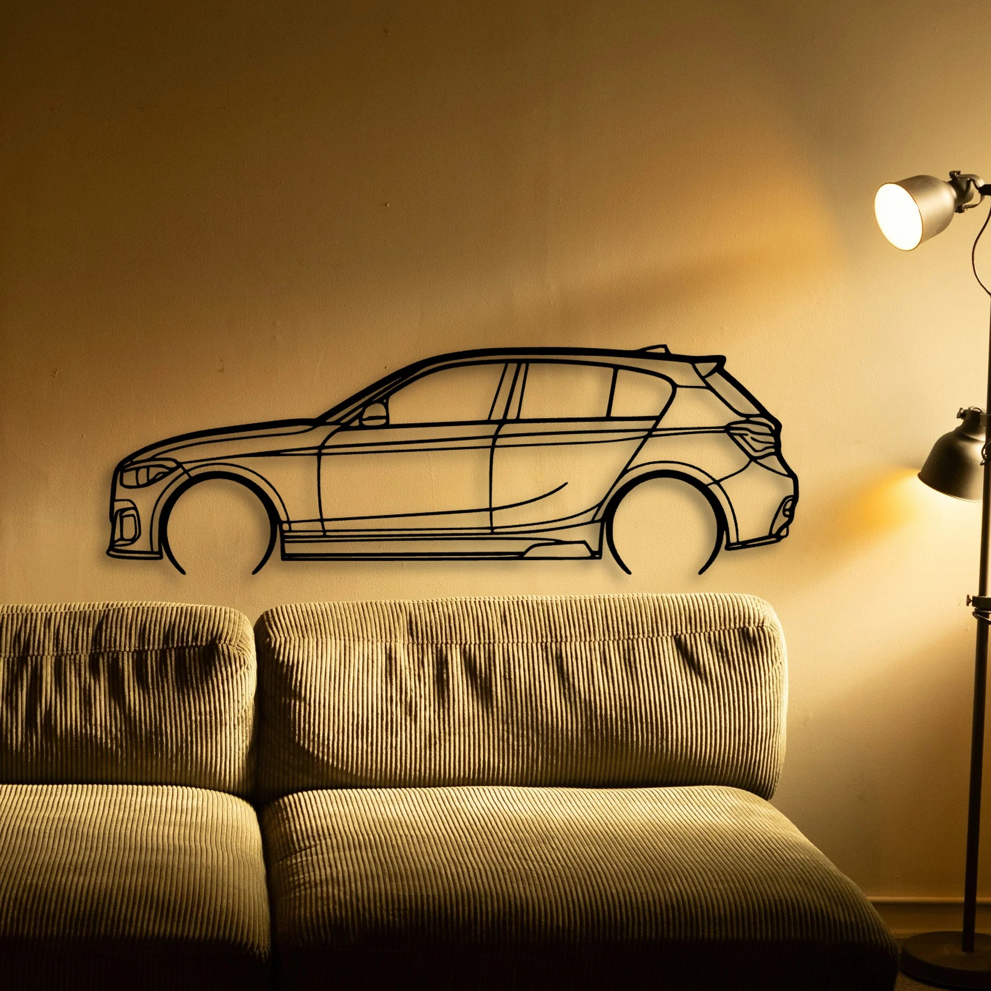 140i F20 2 Classic Silhouette Metal Wall Art - Tinvibe