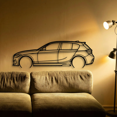 140i F20 2 Classic Silhouette Metal Wall Art - Tinvibe